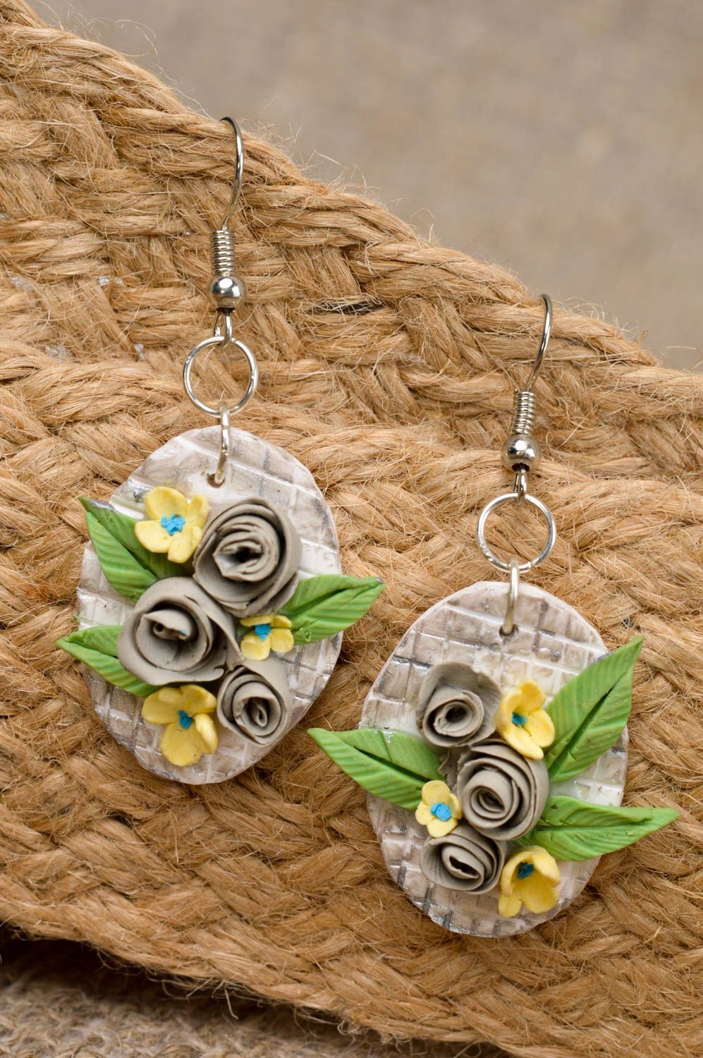 Handmade beautiful earrings stylish flower earrings romantic style jewelry photo 1