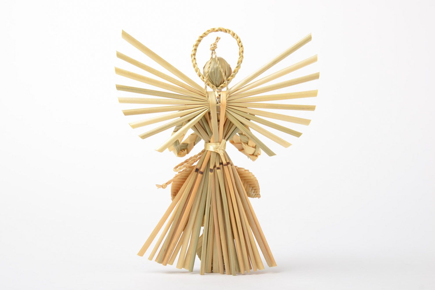 Geflochtener schöner Stroh Interieur Anhänger Engel Amulett handmade für Haus Dekor foto 4