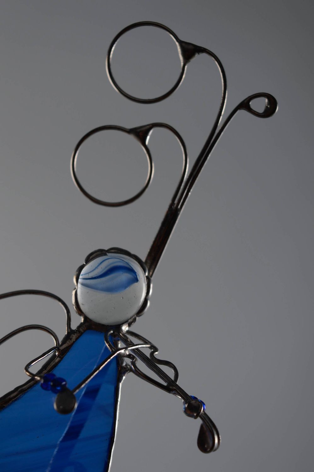 Ungewöhnliche Deko Figurine aus Glas Engel mit Geige foto 4