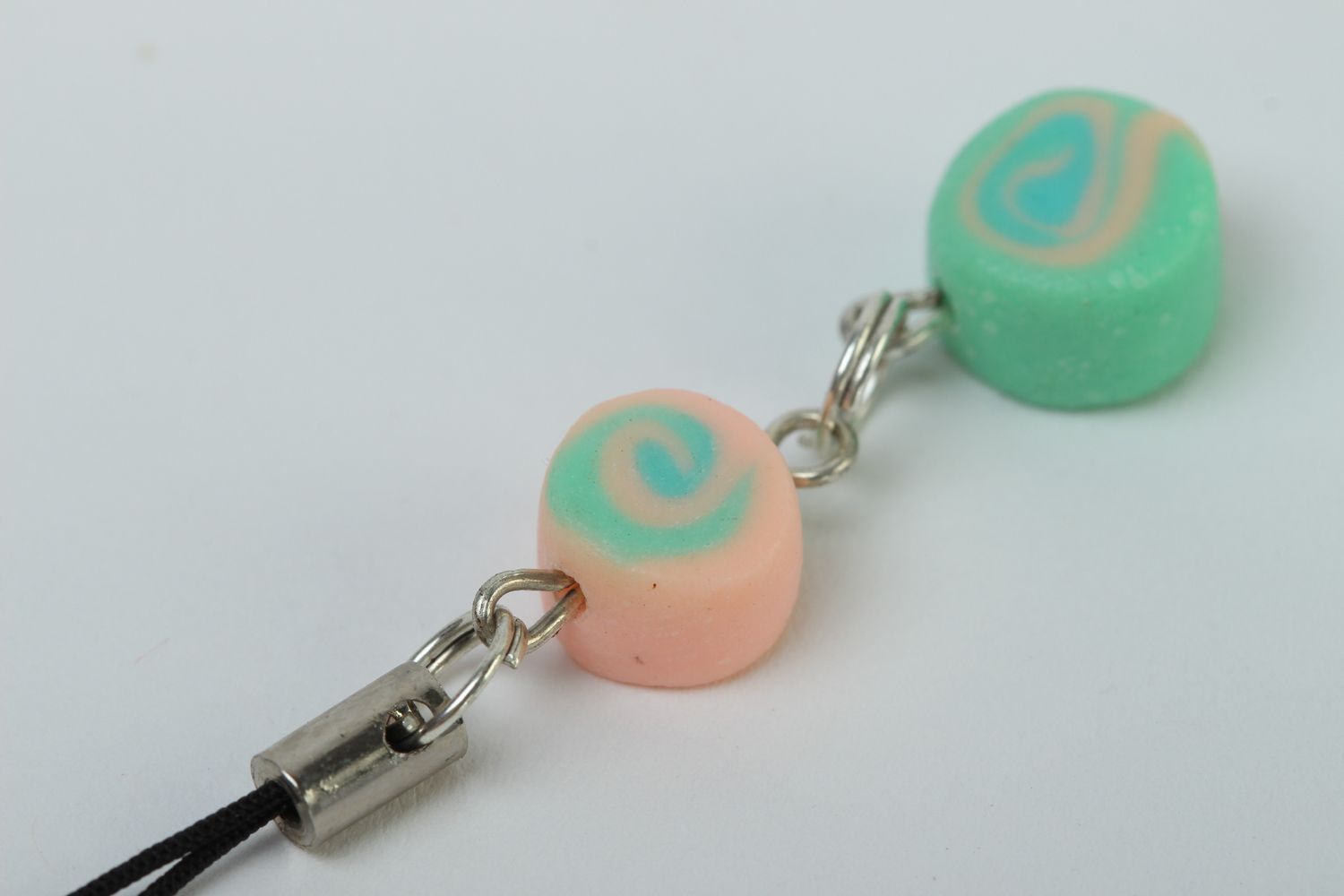 Beautiful handmade plastic phone charm cool keyrings best keychain small gifts photo 4