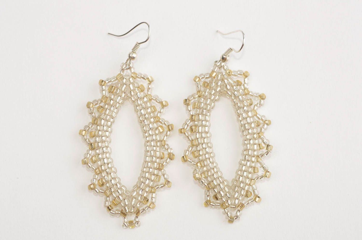 Beaded earrings handmade woven earrings with charms elegant fashion bijouterie photo 2