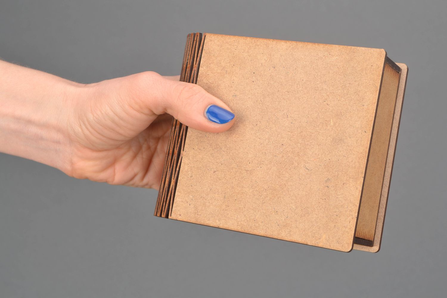 Caja de madera inacabada con forma de libro de MDf foto 2