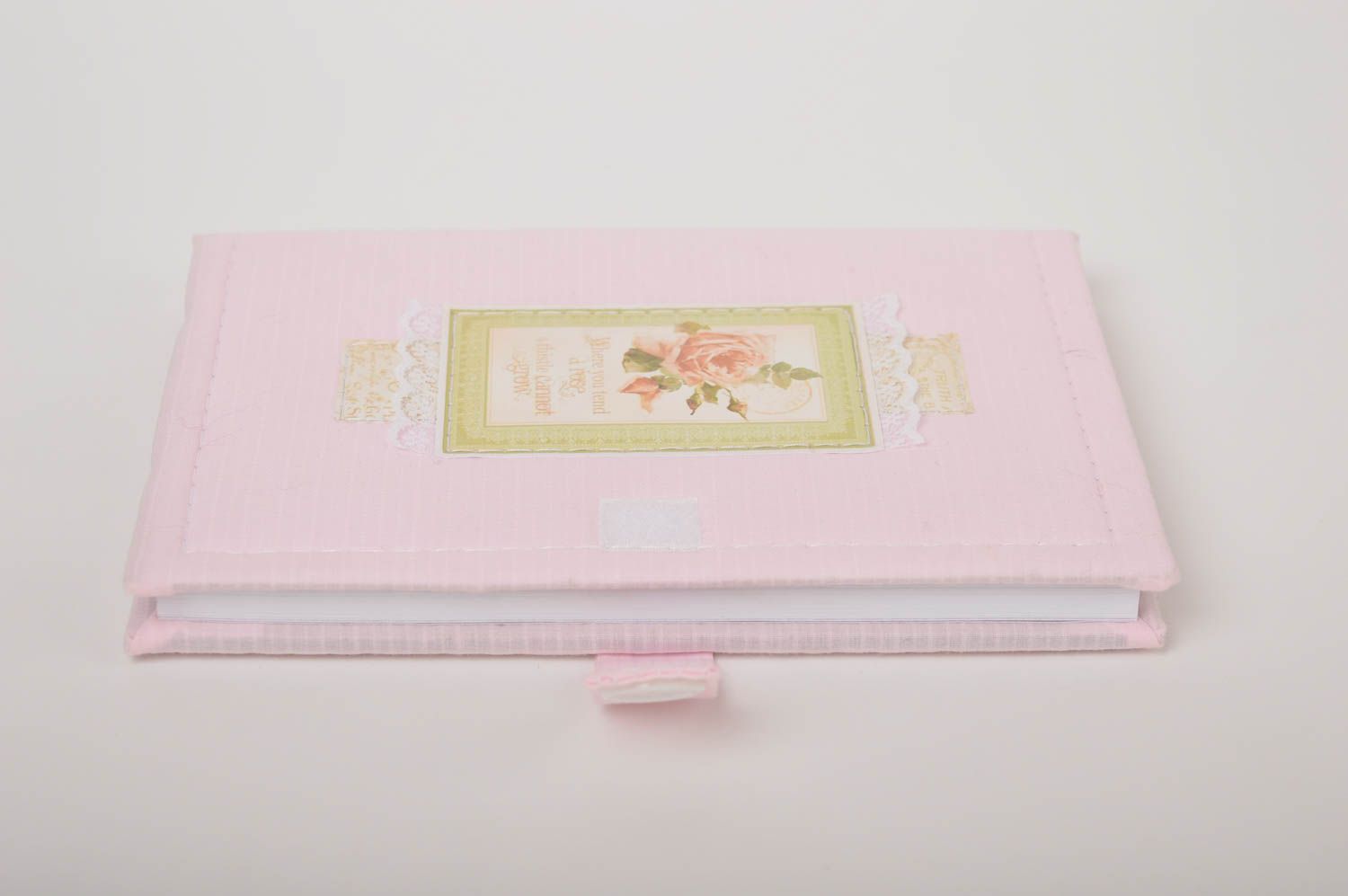 Libreta de notas artesanal rosada cuaderno de notas regalo original para chica foto 4