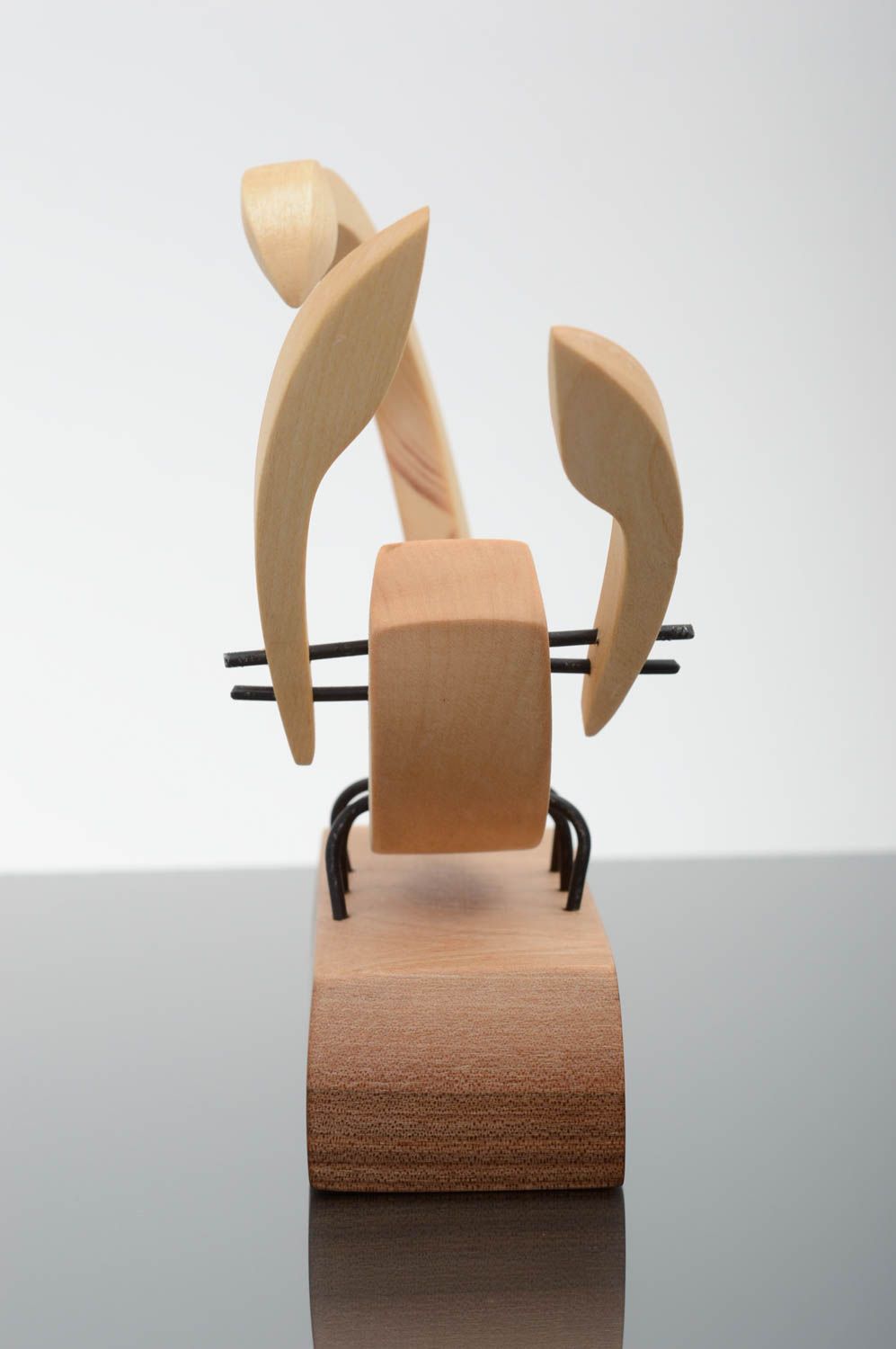 Handmade Skorpion Figur Holz Dekoration Designer Geschenk Tischdeko Idee weiß foto 2