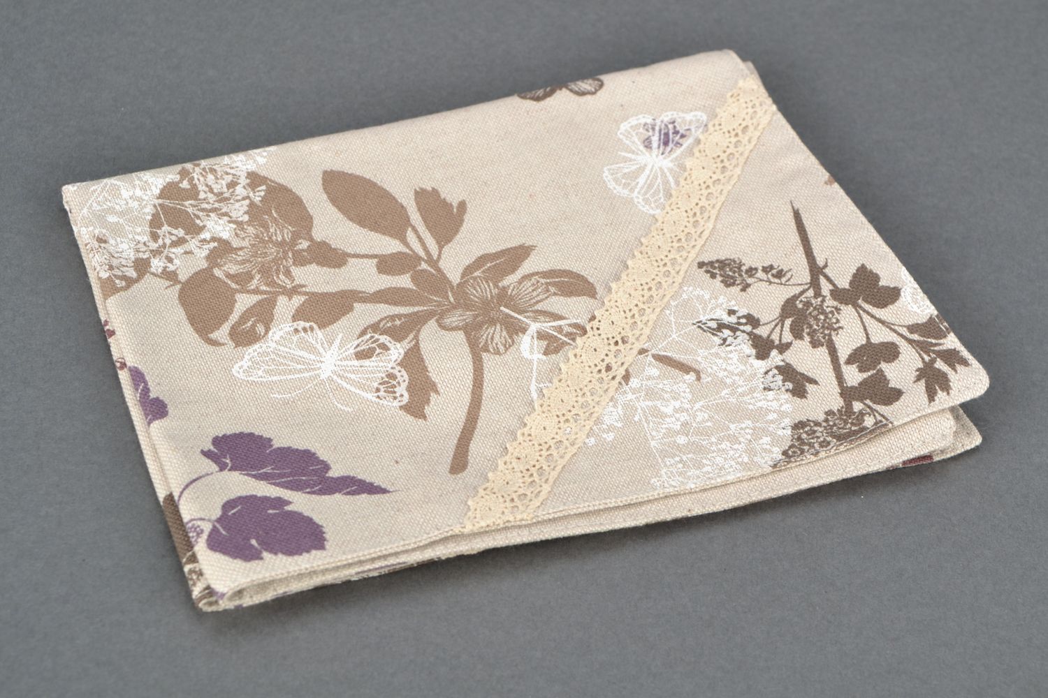 Two-sided decorative napkin made of cotton and polyamide photo 4