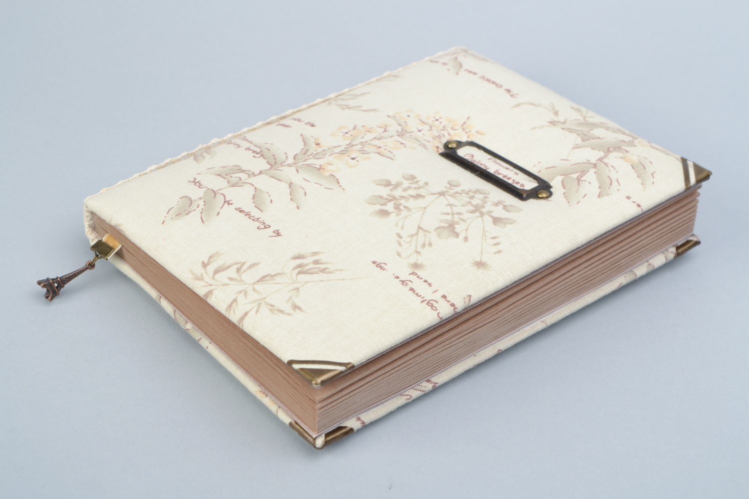 Notebook with fabric cover in vintage style photo 1