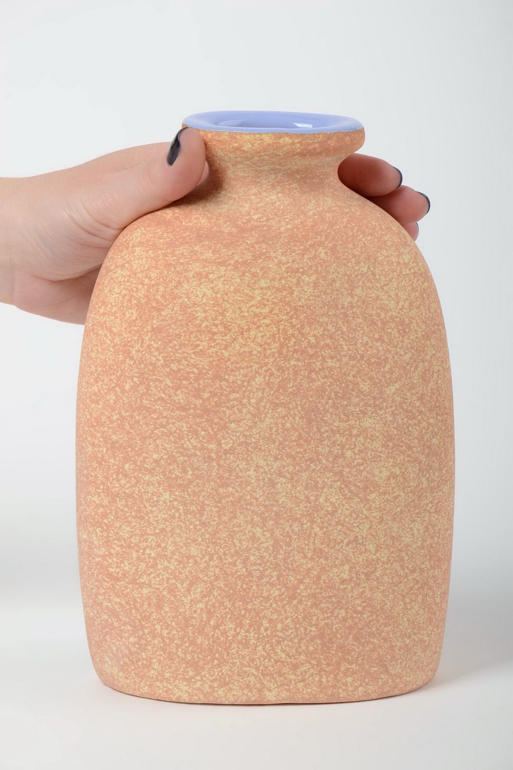 Künstler Vase handmade aus Halbporzellan mit Pigmenten bemalt 1 L für Blumen  foto 5