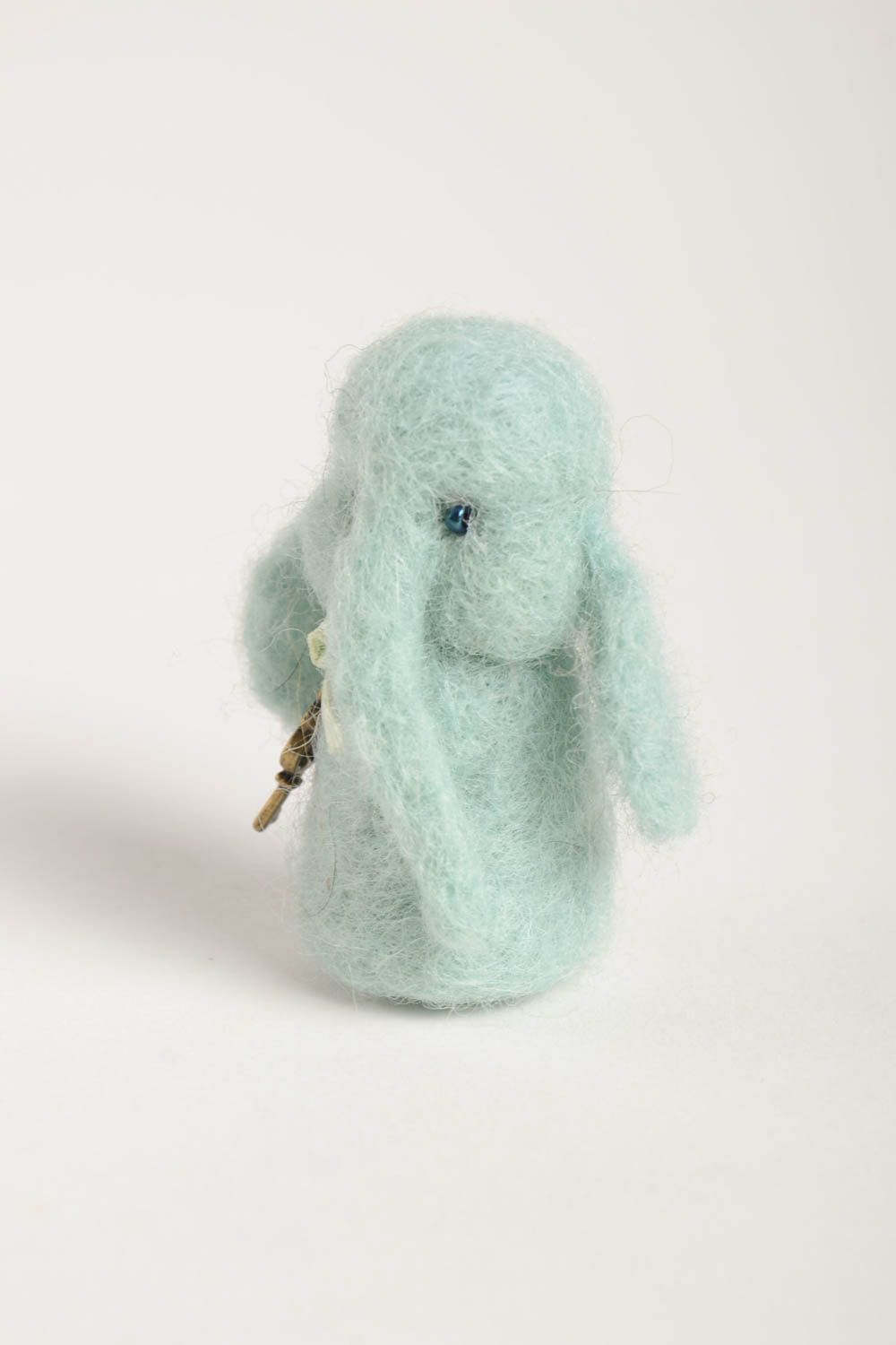 Handmade blaues Kuscheltier Elefant Filz Spielzeug Geschenk für Kinder  foto 4