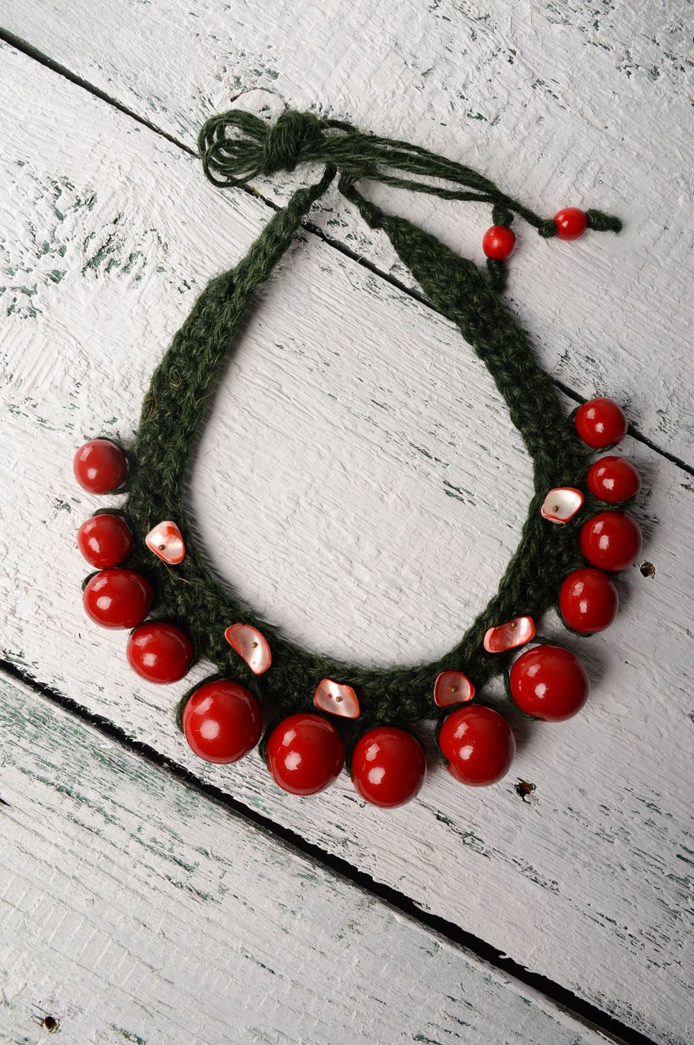 Crochet necklace in eco style photo 1