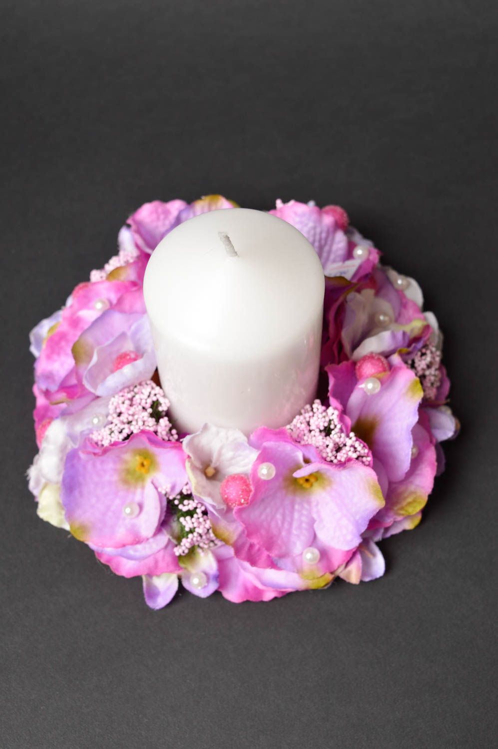 Свеча ручной работы свадебная свеча с цветами свеча на свадьбу красивая фото 4
