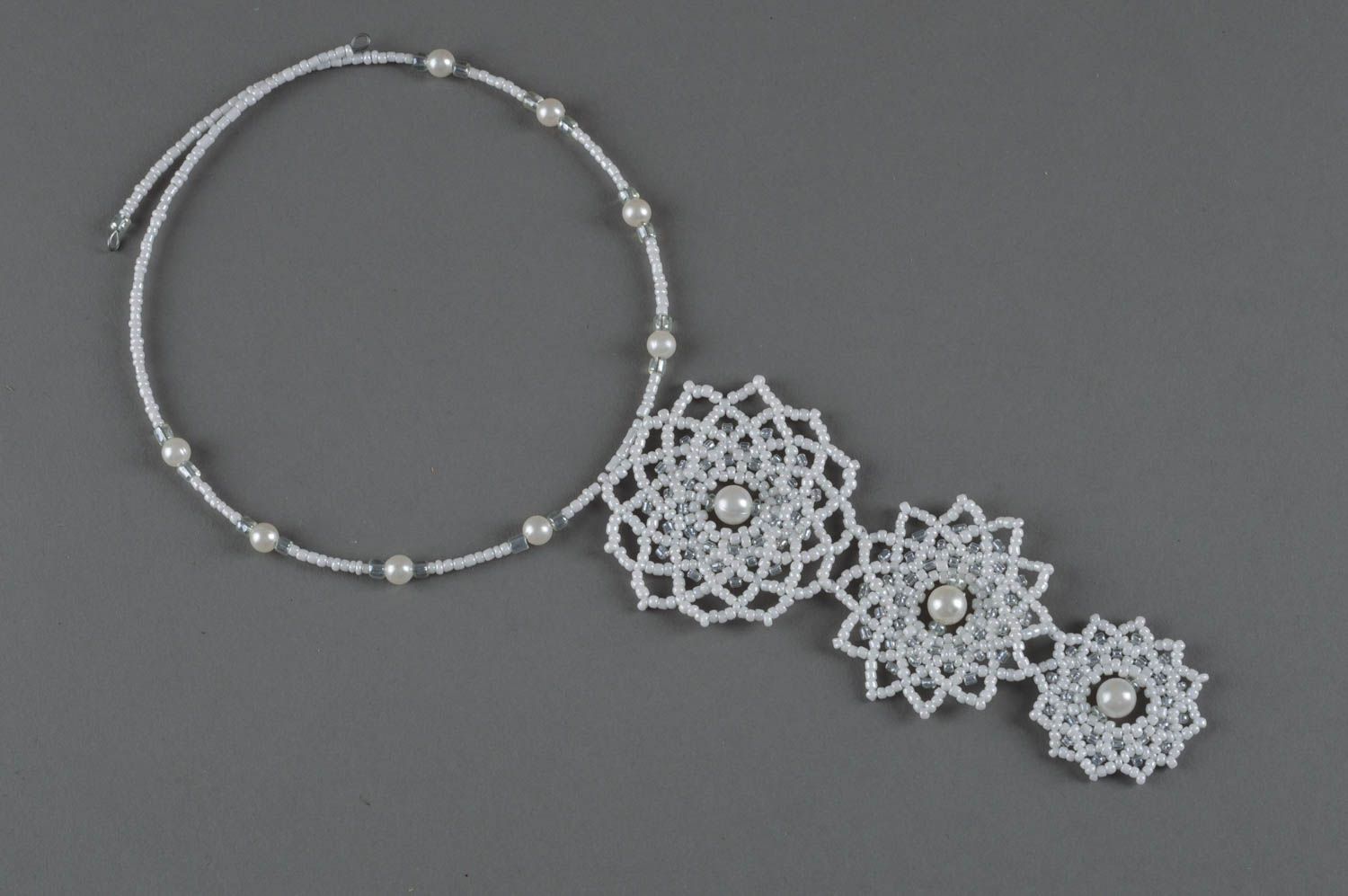 Handmade beaded pendant seed beads jewelry designer accessory for girls photo 2