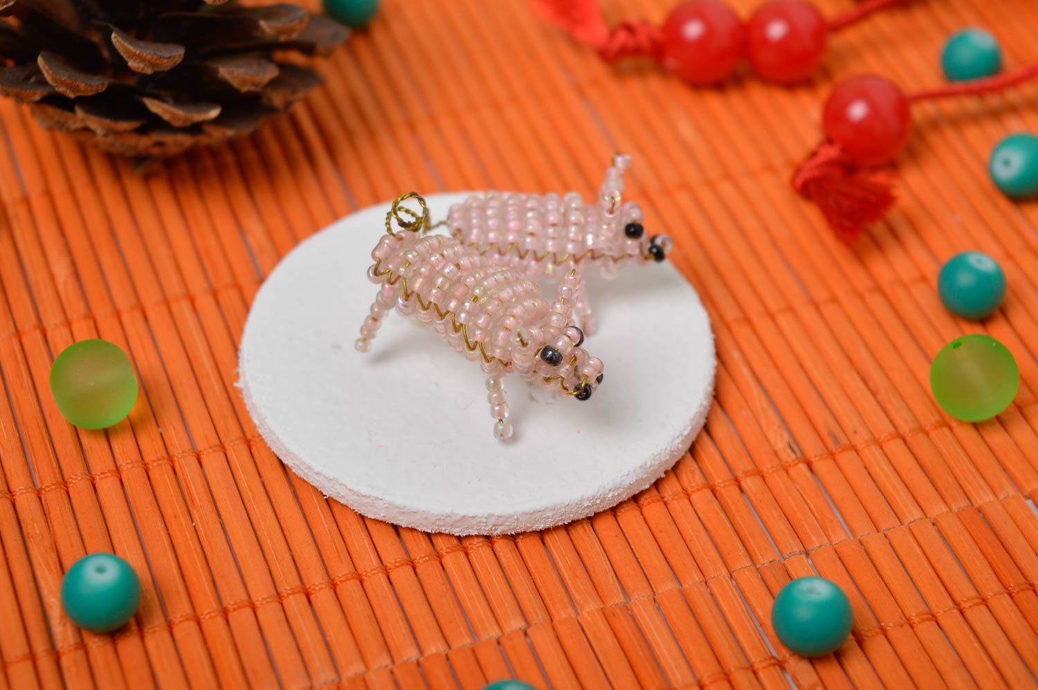 Handmade collectible figurines beaded animal figurines unique gifts kids gifts photo 1