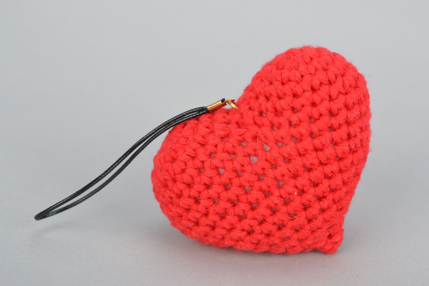 Breloque tricotée pour clé originale Coeur photo 3
