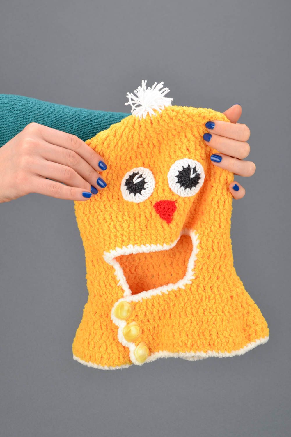 Bonnet tricot en forme de poussin mignon photo 2