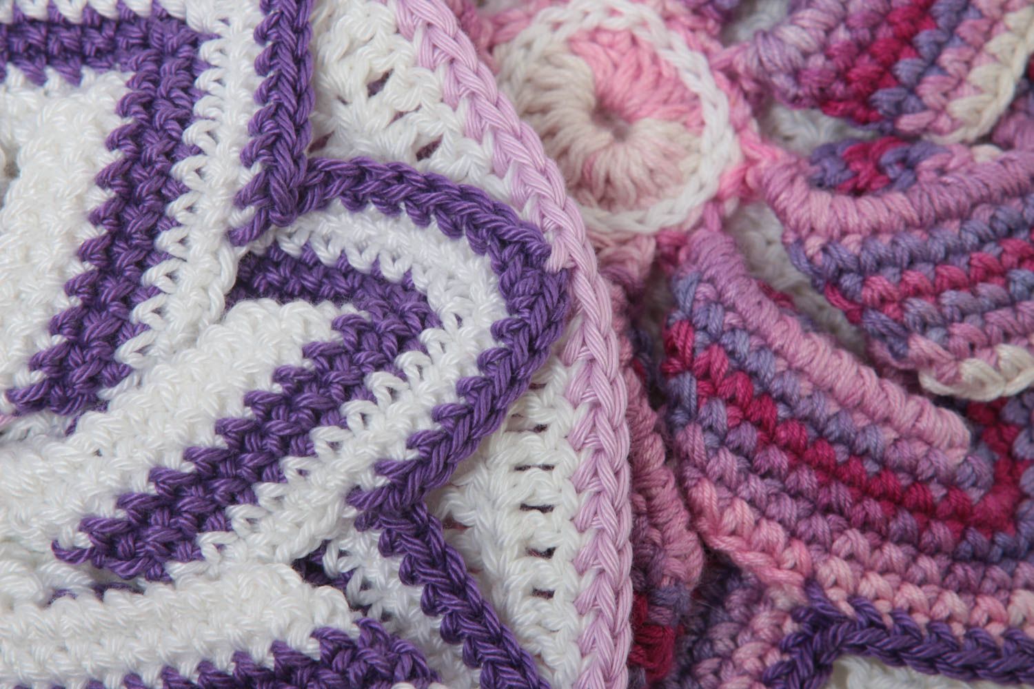 Maniques au crochet faites main Textile de cuisine 2 pièces Accessoire cuisine photo 3