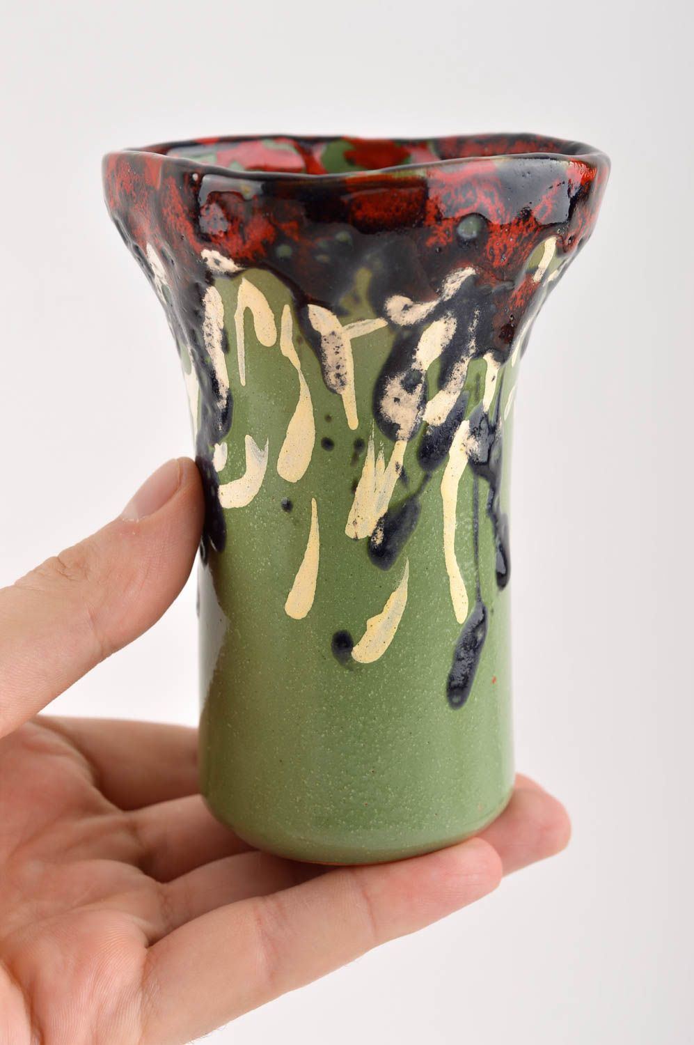 Ваза для декора ручной работы красивая ваза глиняная 200 мл декор для дома фото 5