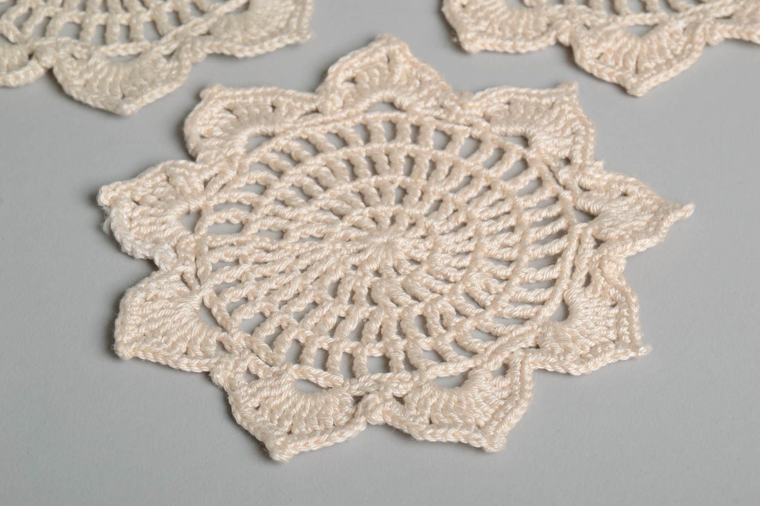 Handmade openwork napkins crochet napkins kitchen napkin home decor idea photo 4