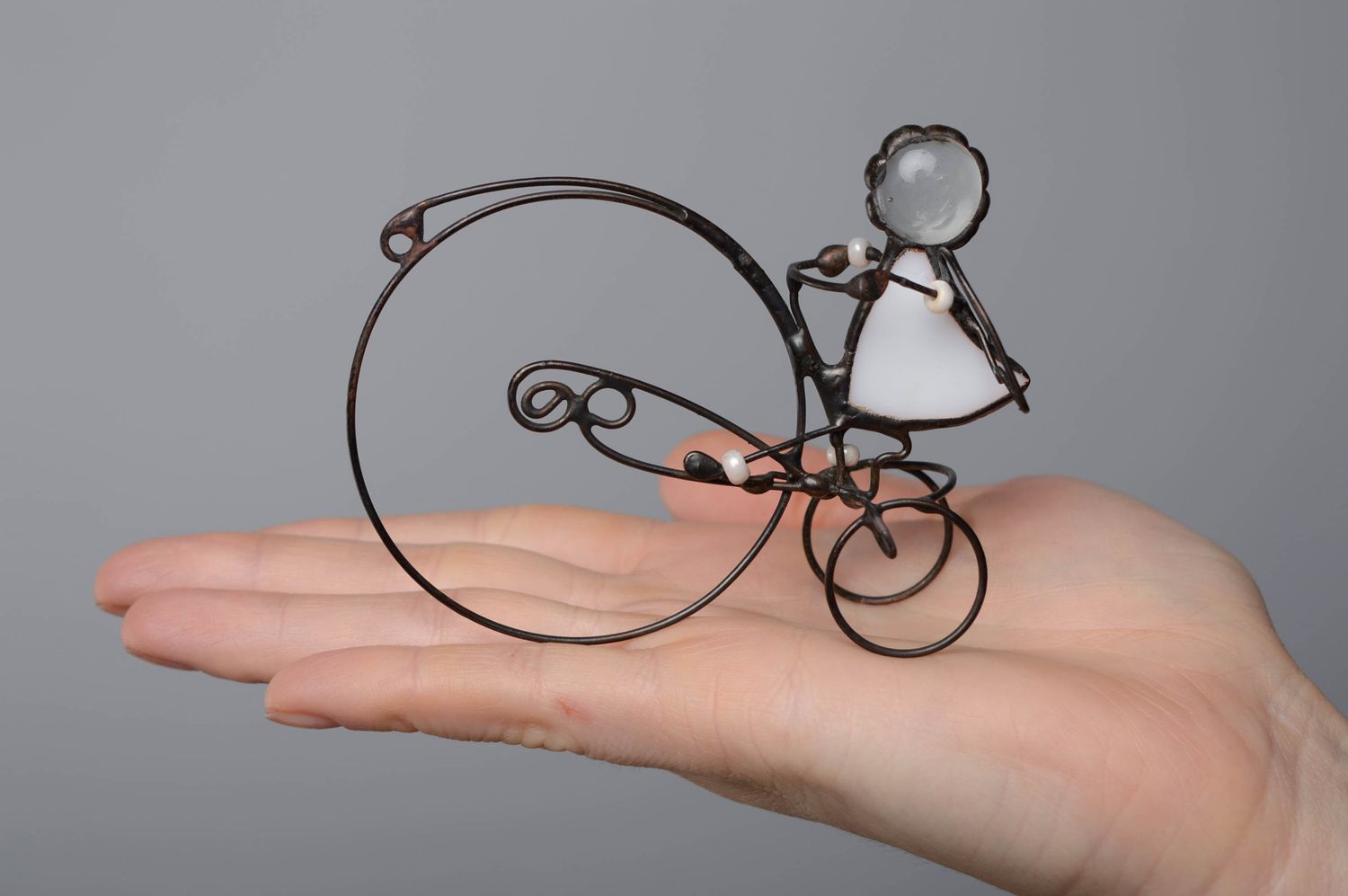 Deko Figurine aus Glas Engel aufm Fahrrad foto 3