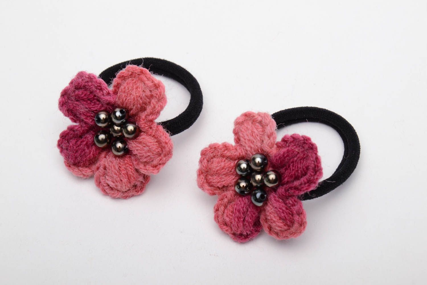 Set of scrunchies with flowers photo 3