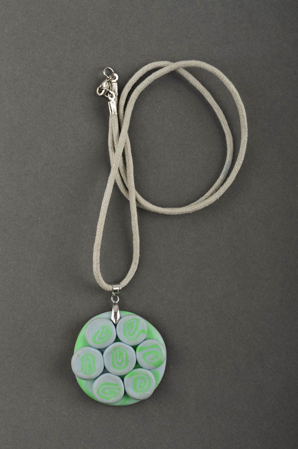 Handmade stylish pendant designer unusual accessories green feminine present photo 1
