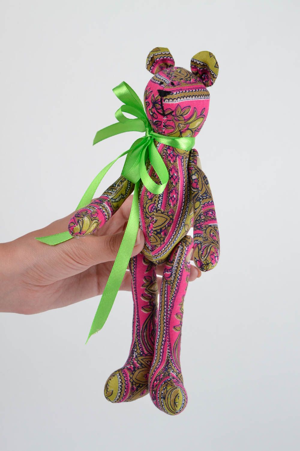 Игрушка мишка из ткани игрушка ручной работы интересные подарки для детей фото 2