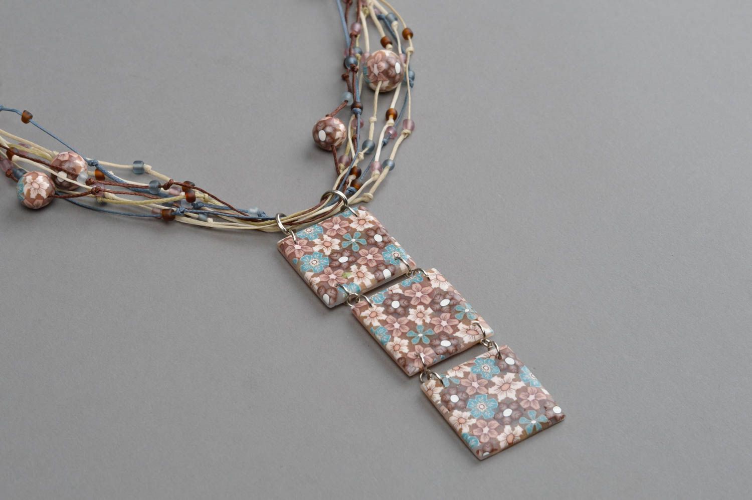 Handmade plastic pendant designer pendant polymer clay jewelry for girls photo 3