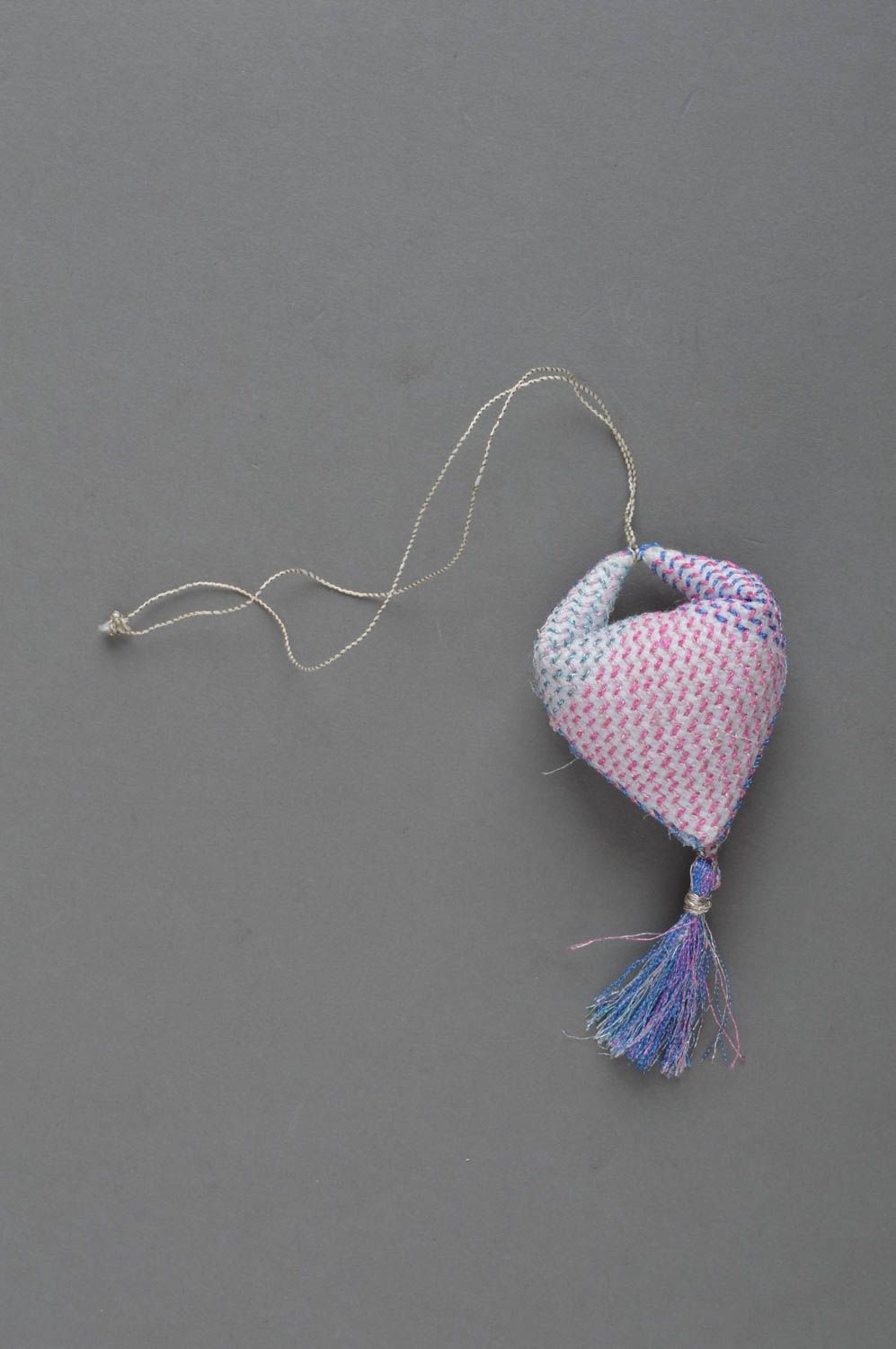 Keychain made of canvas handmade textile souvenir unusual stylish accessory photo 4