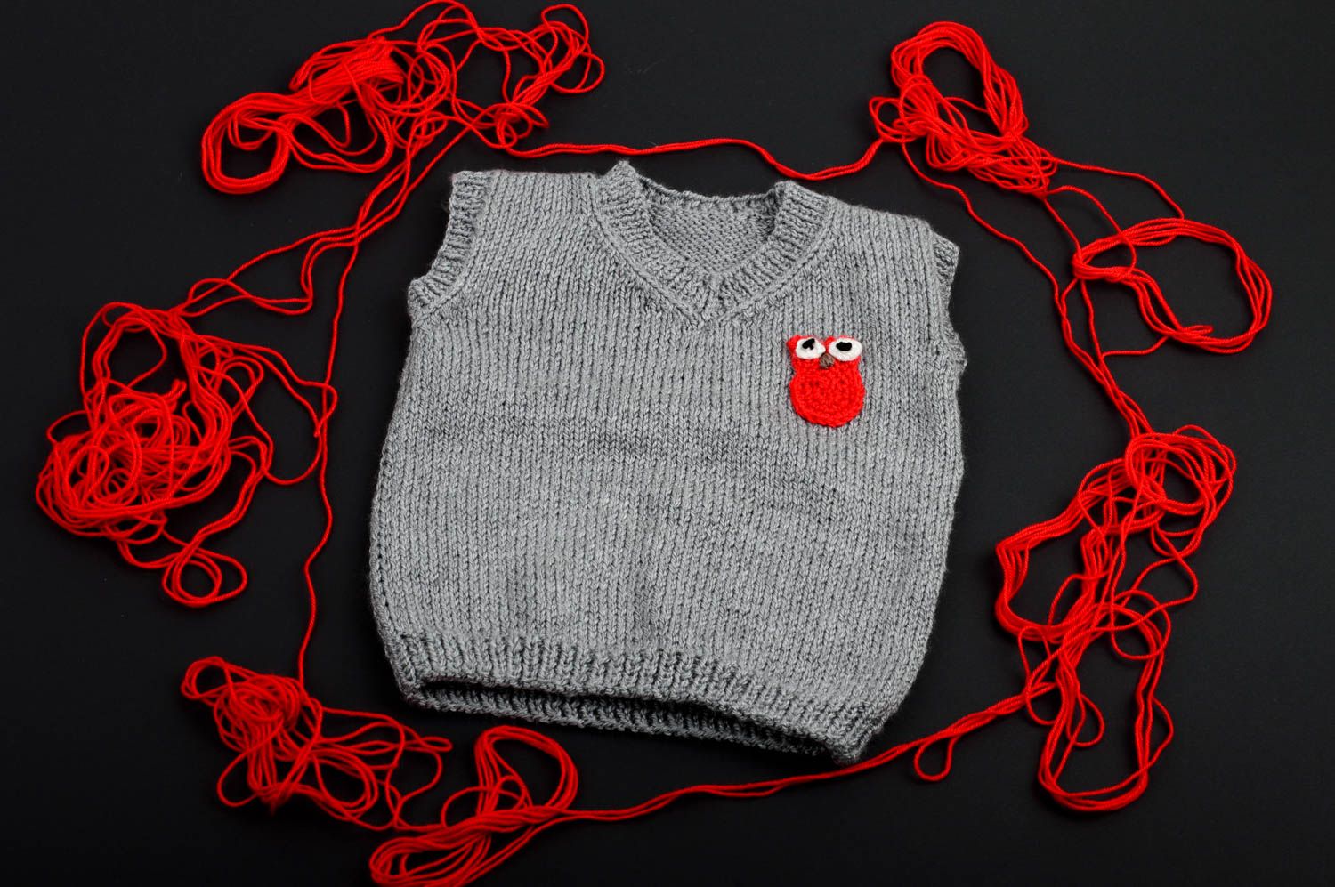 Chaleco tejido a mano con lechuza ropa de moda artesanal regalo para niños  foto 1