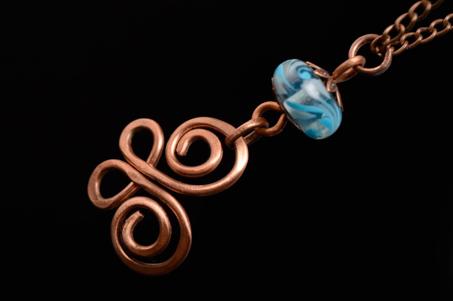 Wire wrap copper pendant Butterfly photo 3