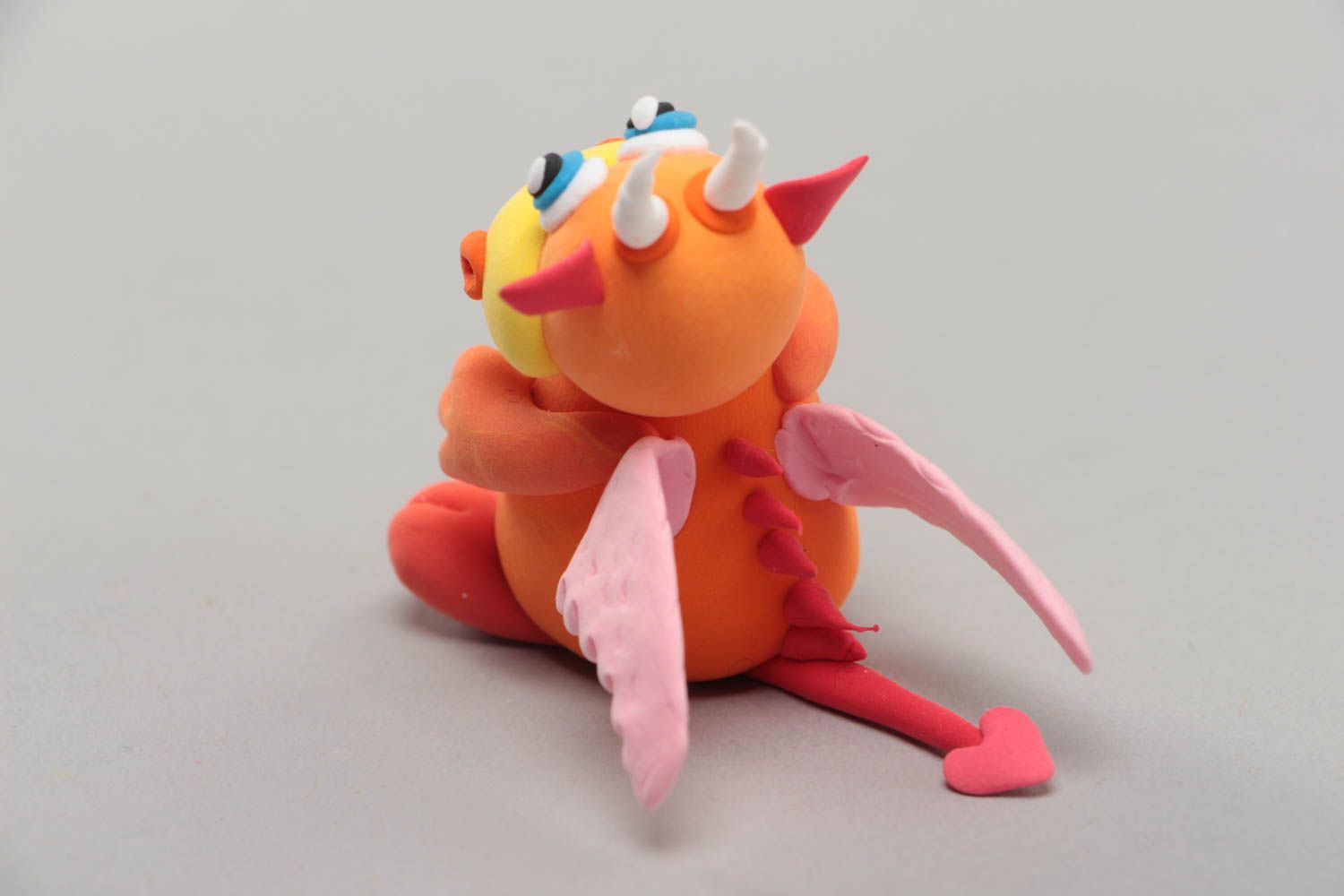 Nice handmade designer molded polymer clay statuette for kids and decor Dragon photo 3