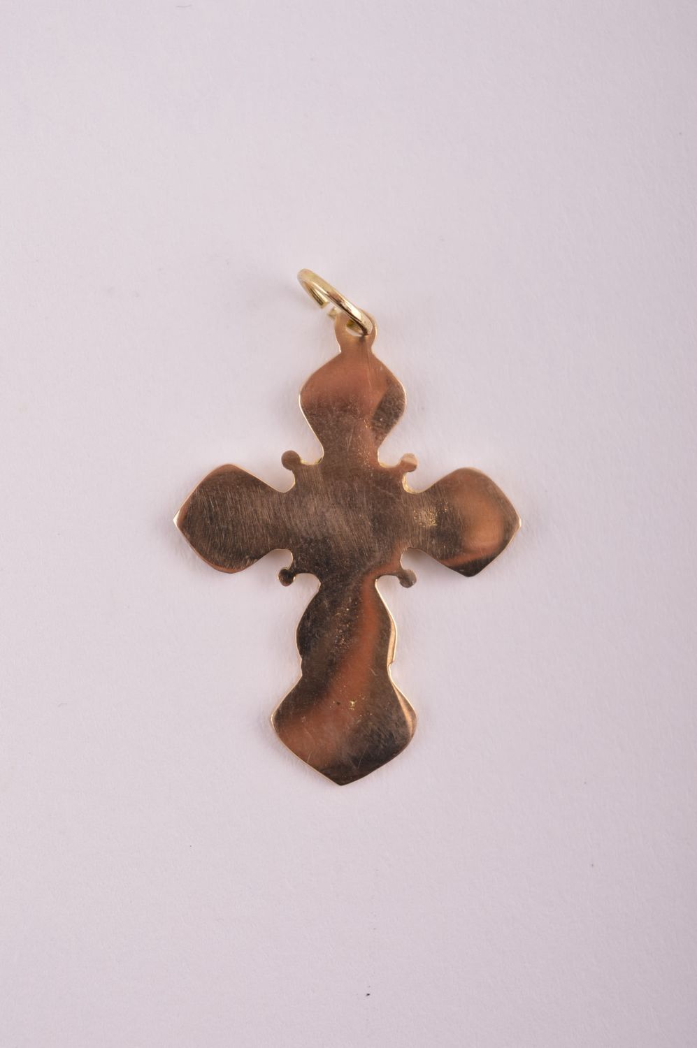 Крестик с камнями handmade подвеска на шею украшение из латуни крест для женщин фото 3