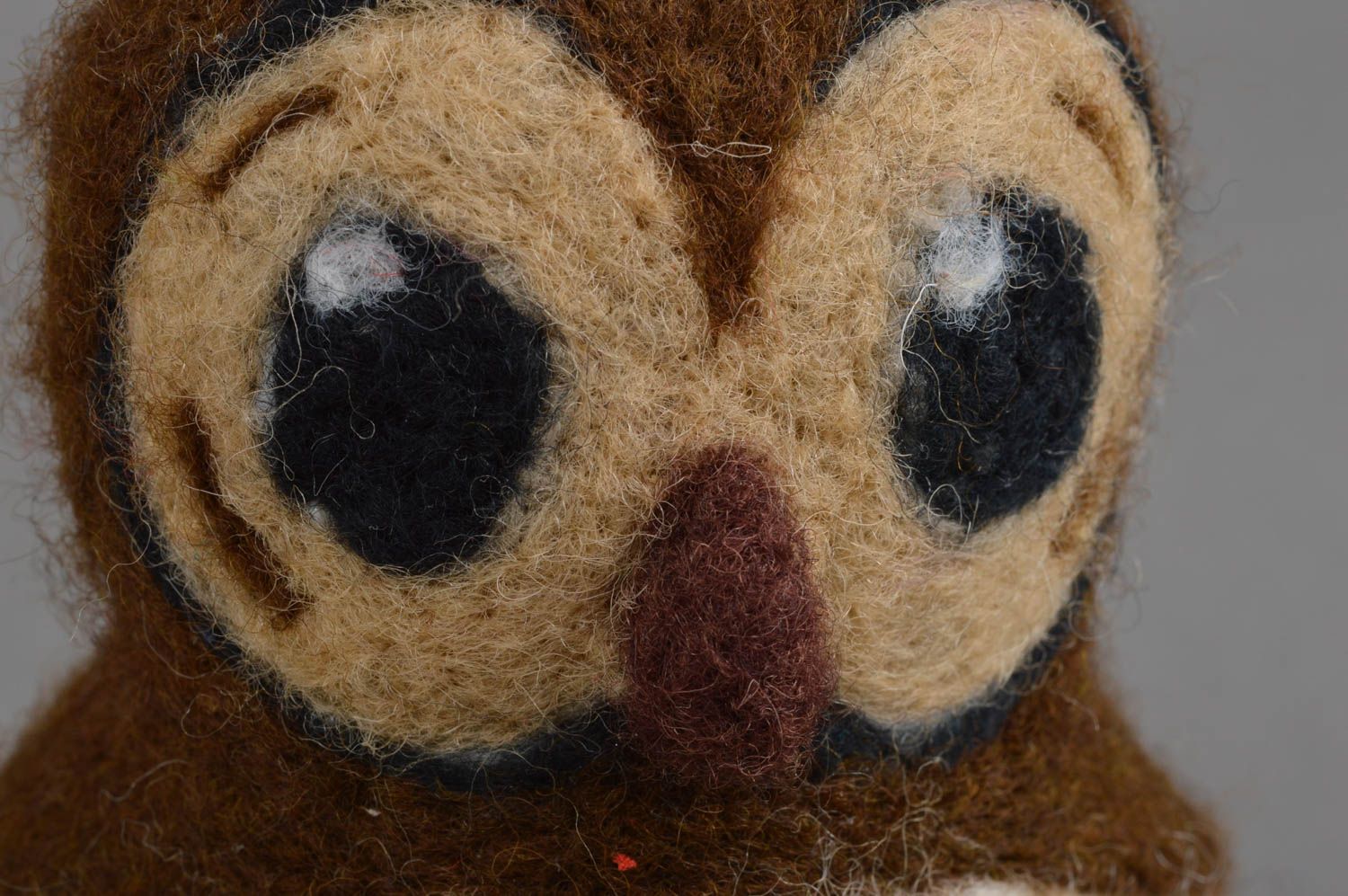 Petit jouet hibou en laine feutrée fait main décoratif cadeau original photo 5