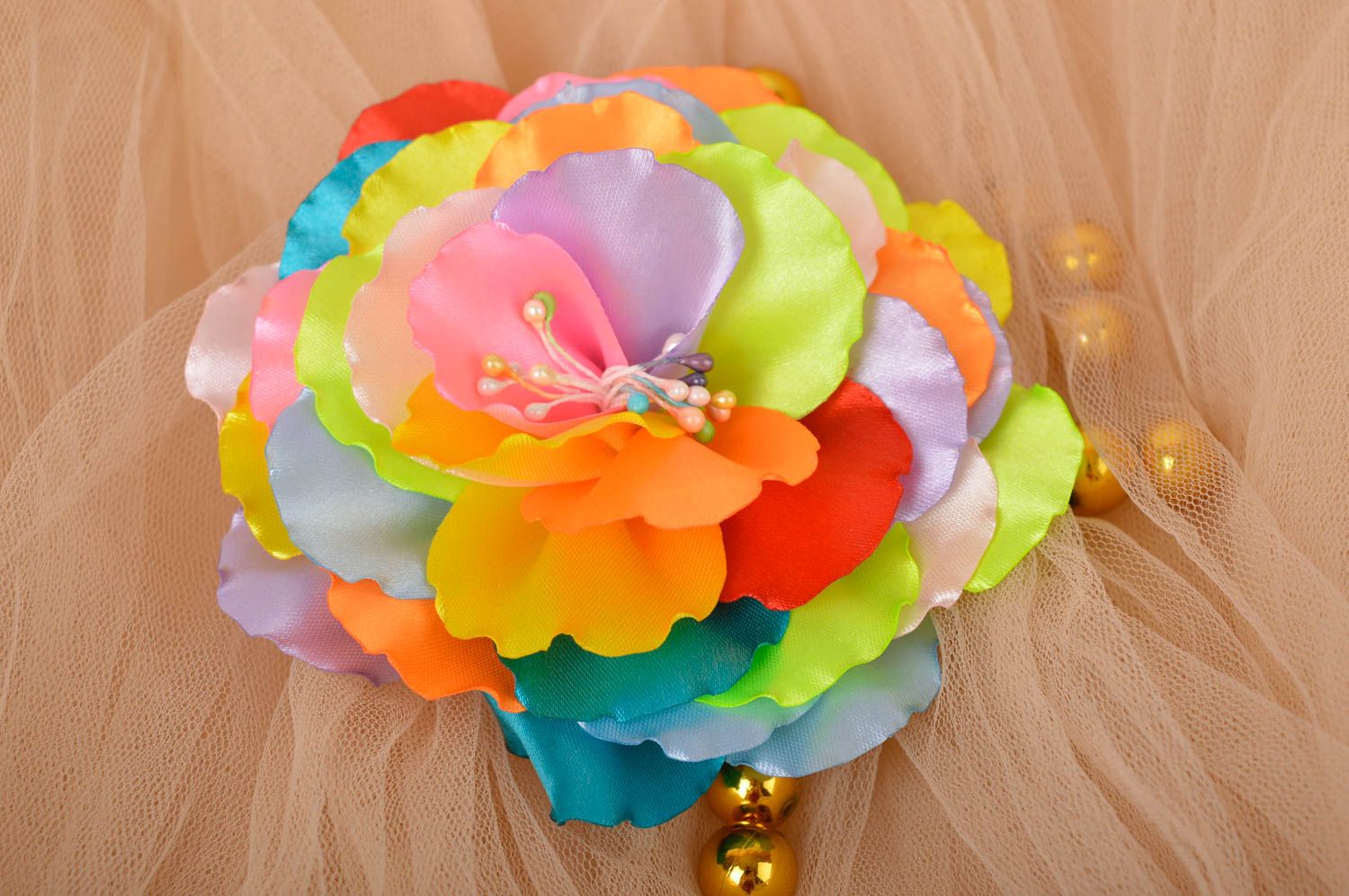 Handmade hair tie flower hair accessories flowers for hair gifts for girls photo 1