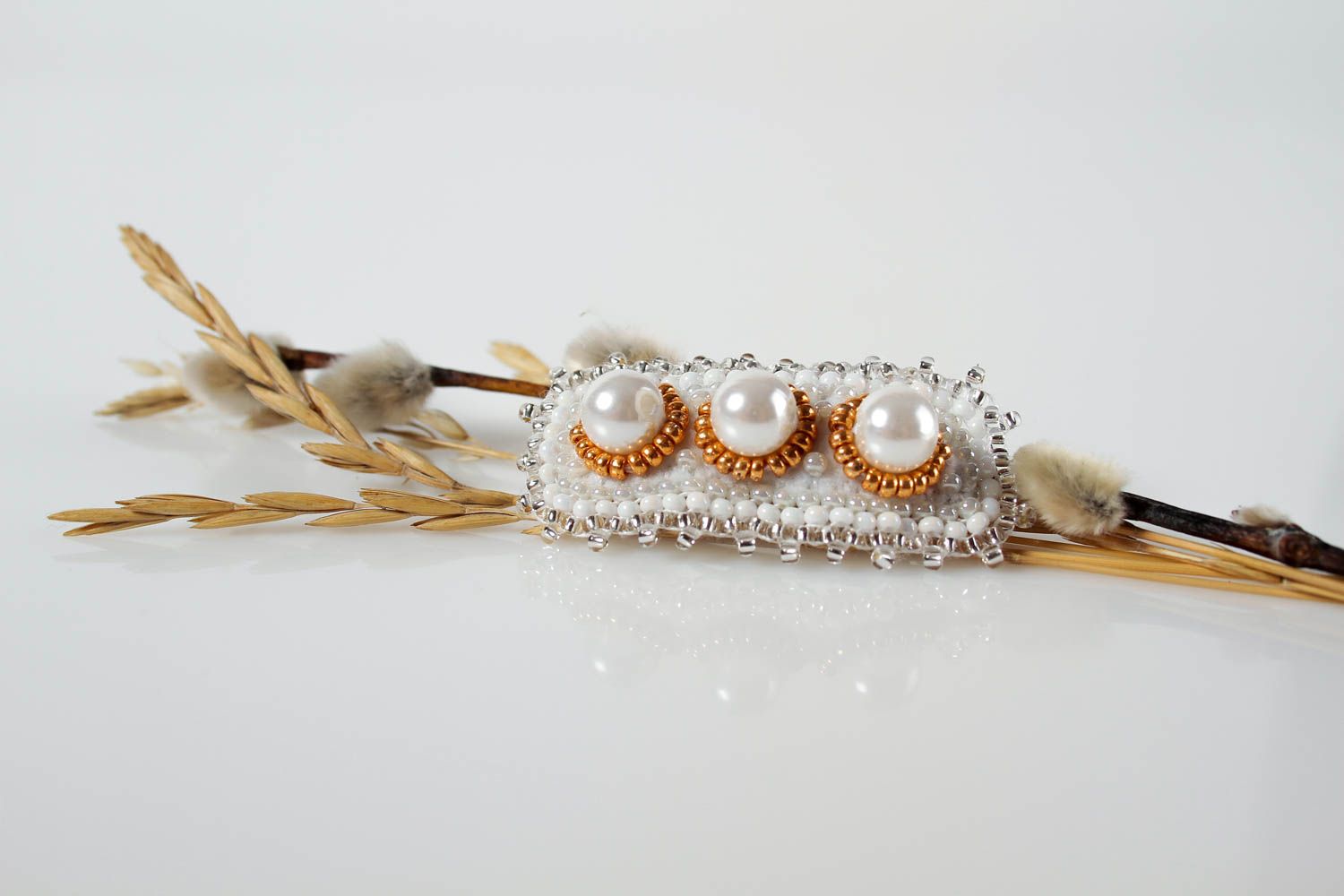 Hair accessories handmade jewelry beaded hairpin design barrette gift for women photo 1