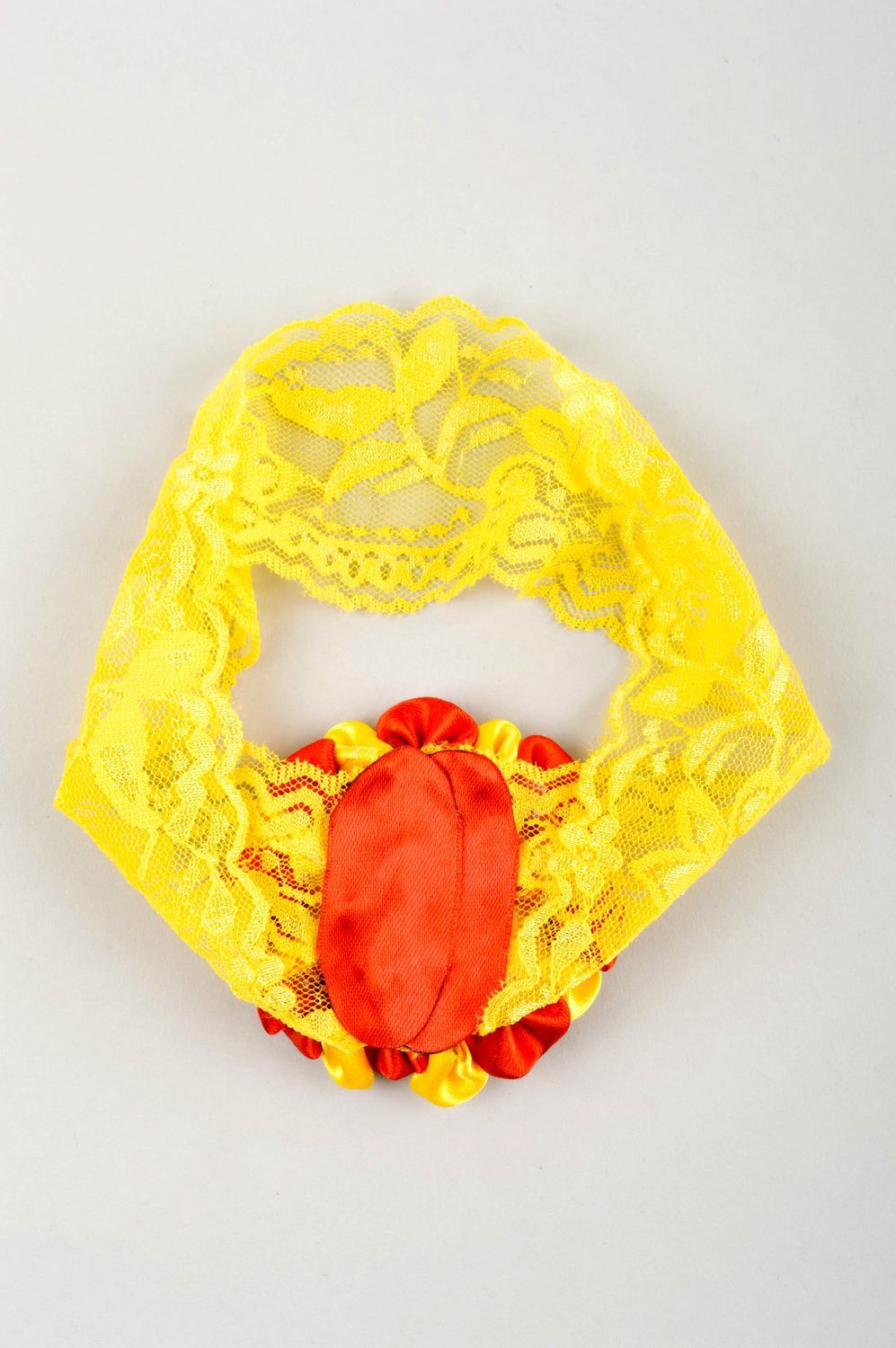Повязка на голову ручной работы повязка для девочки детская повязка желтая фото 5