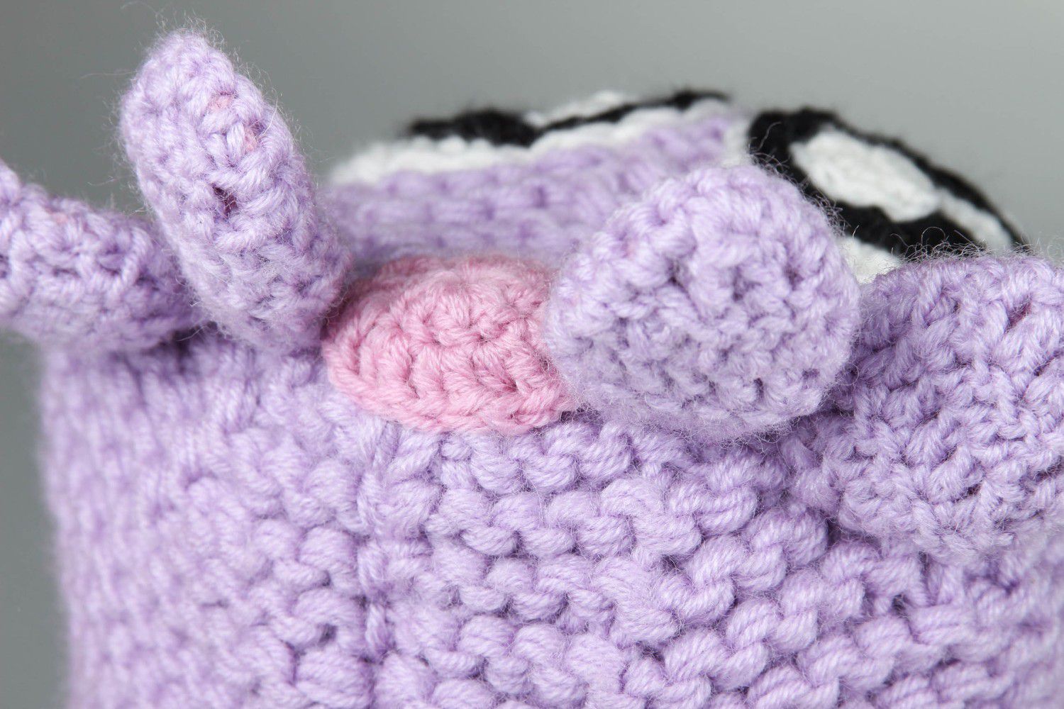 Bonnet tricoté pour enfant lilas photo 4