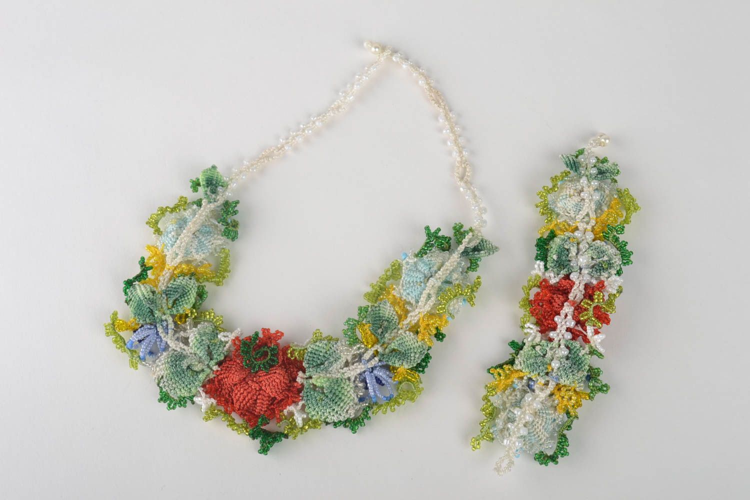 Handmade jewelry set designer necklace and bracelet stylish present for her photo 2