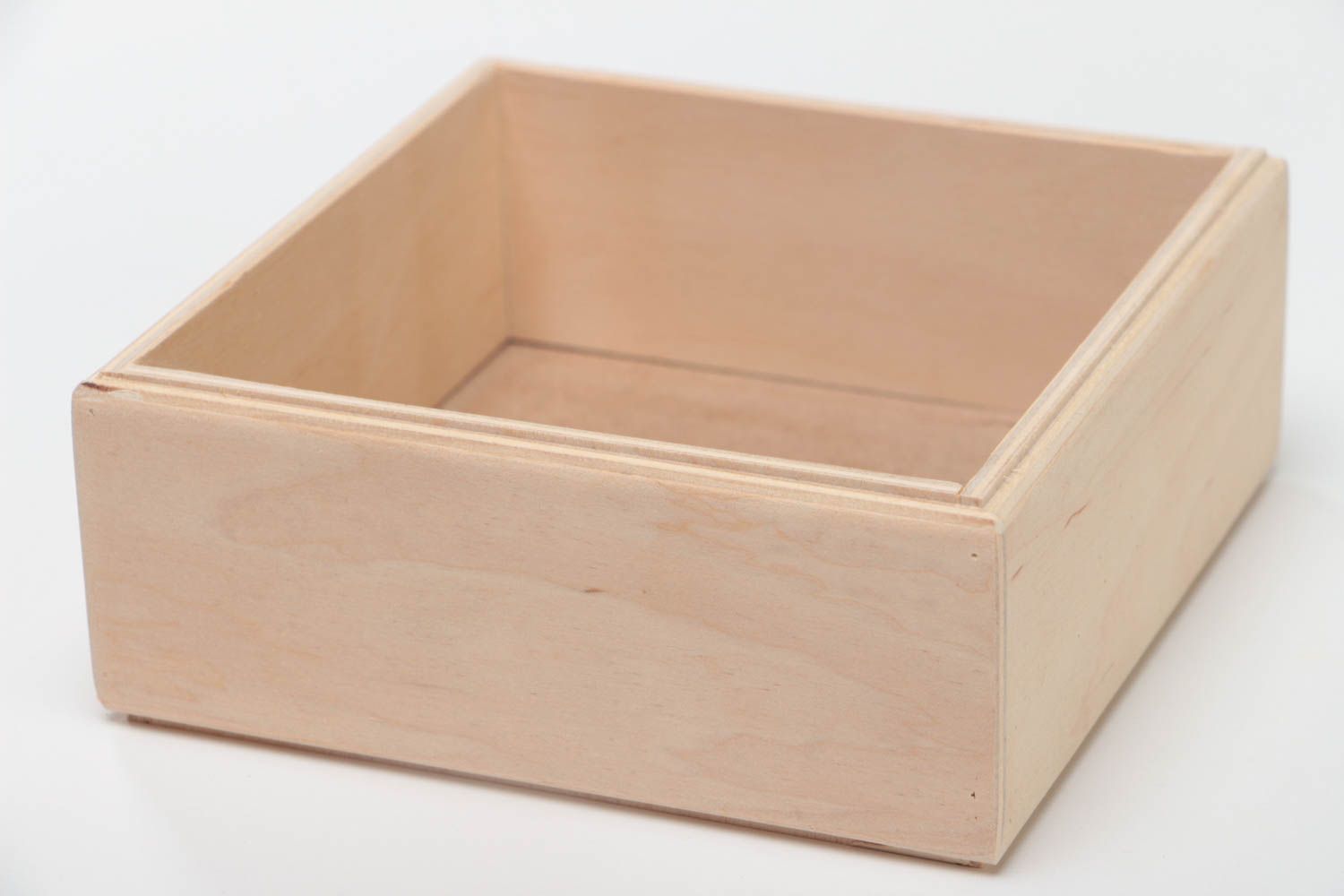 Handmade plywood craft blank for decoupage square middle sized box napkin holder photo 3