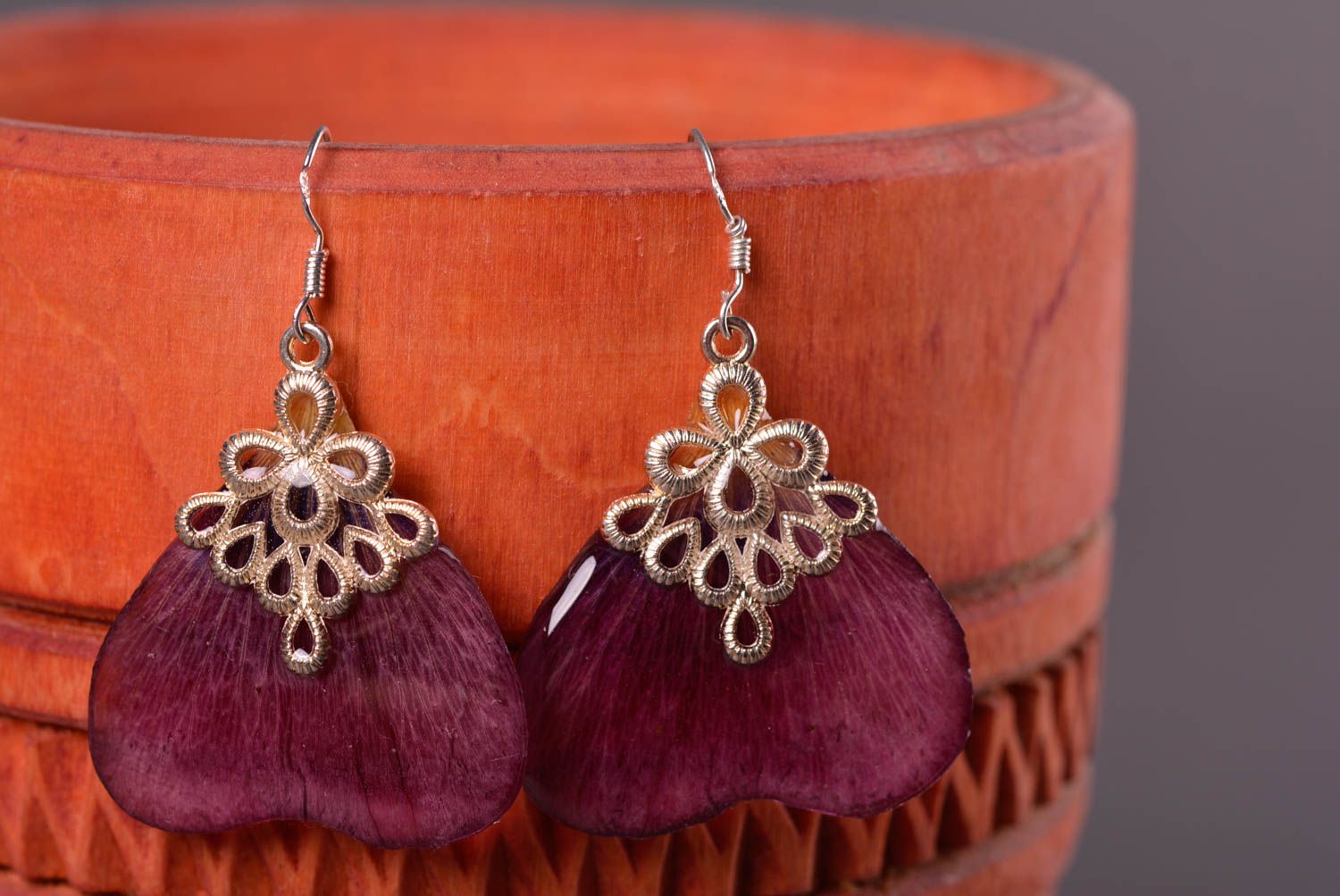 Handmade bijouterie botanic earrings stylish earrings with charms gift for girl photo 1