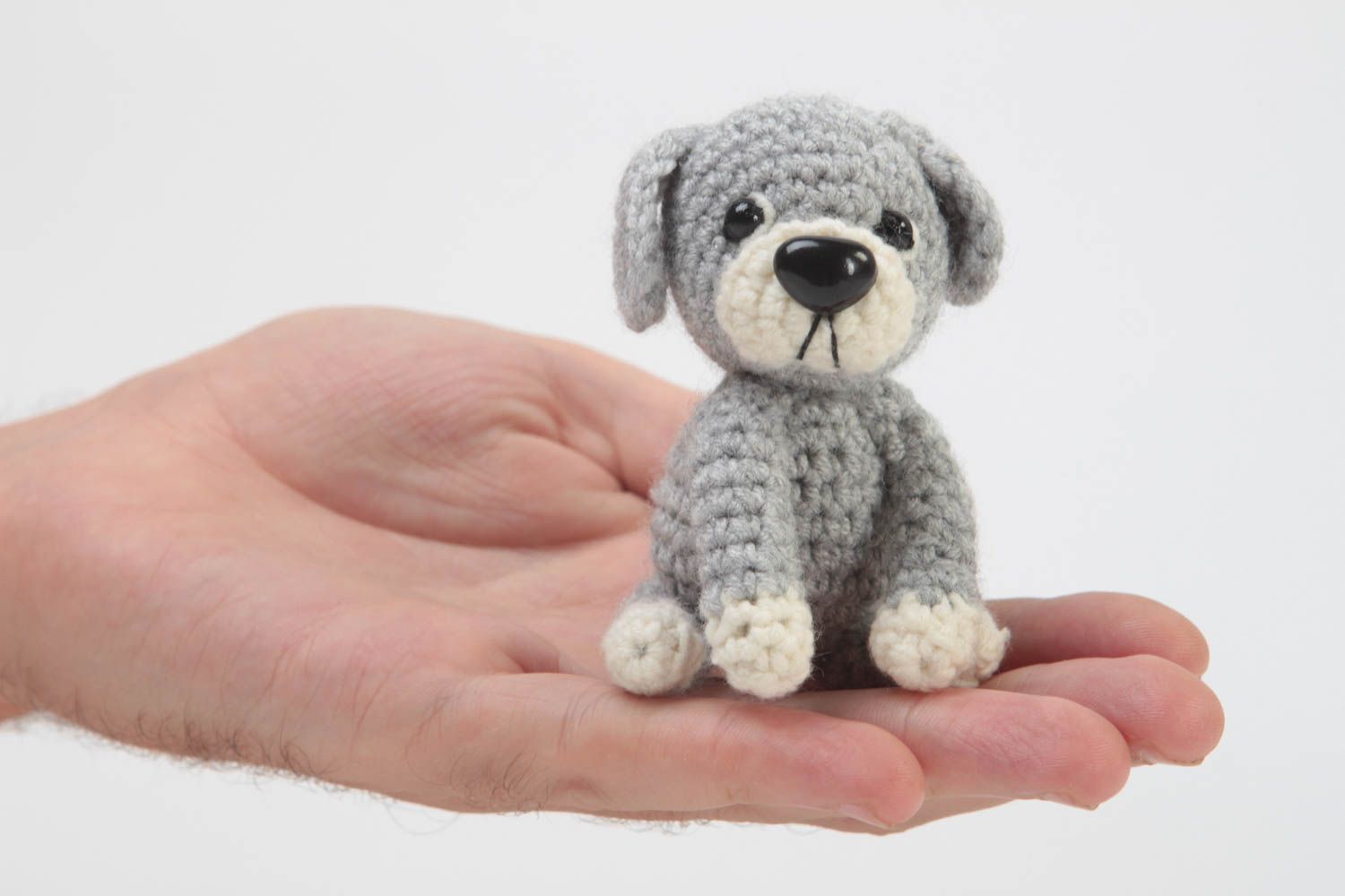 Décoration peluche fait main Jouet enfant Cadeau original chien tricoté doux photo 5