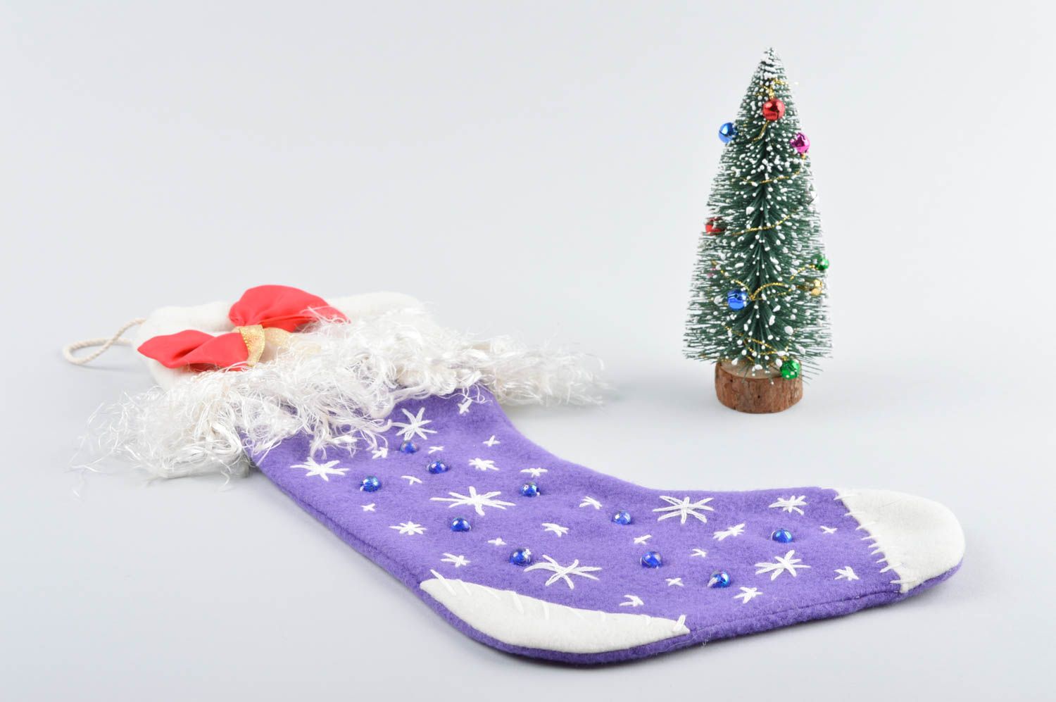 Dekoration Weihnachten handmade Deko Socke mit Weihnachtsmotiv einzigartig foto 2
