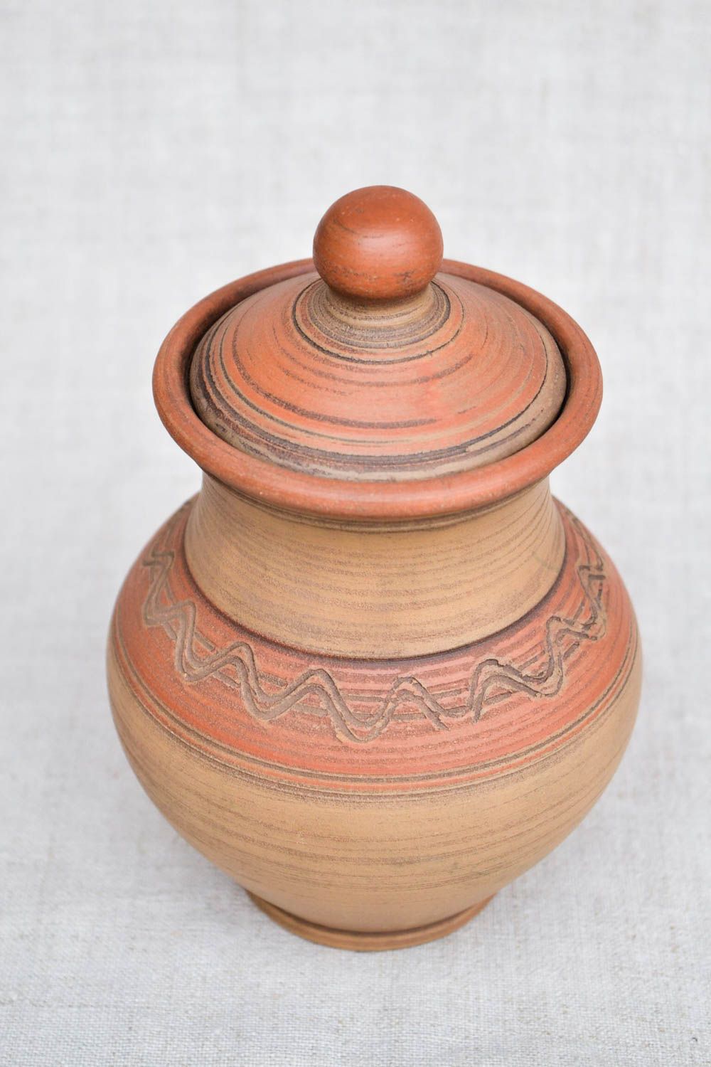 Handmade Küchen Deko Keramik Karaffe Krug aus Ton originelles Geschenk öko rein foto 4