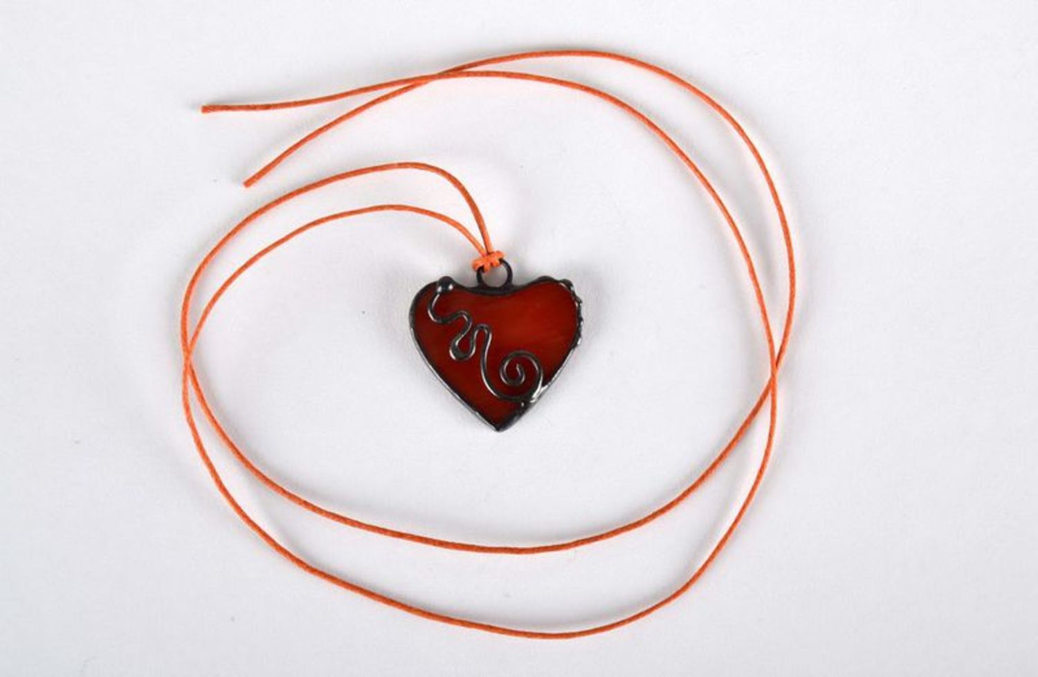Stained glass heart-shaped pendant photo 2
