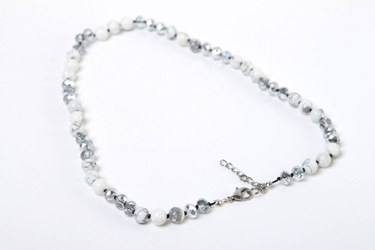 Handmade necklace designer bead necklace stone jewelry unusual accessory photo 3