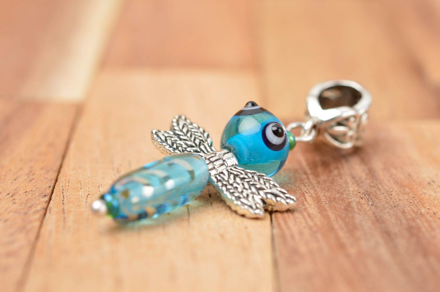 Handmade pendant women necklace glass pendant dragonfly lampwork pendant   photo 2