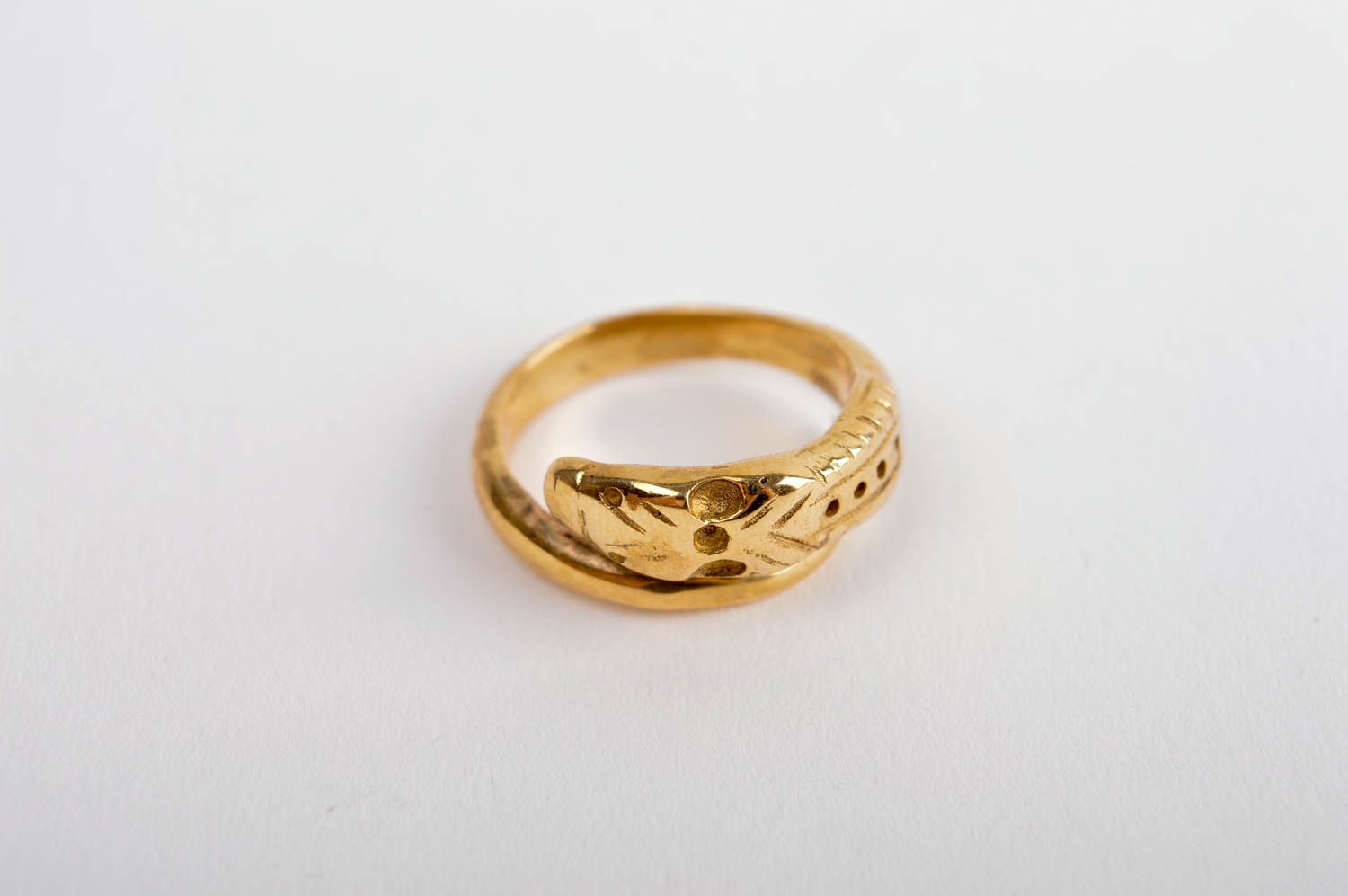 Кольцо ручной работы кольцо из латуни металлическое украшение разъемное фото 2