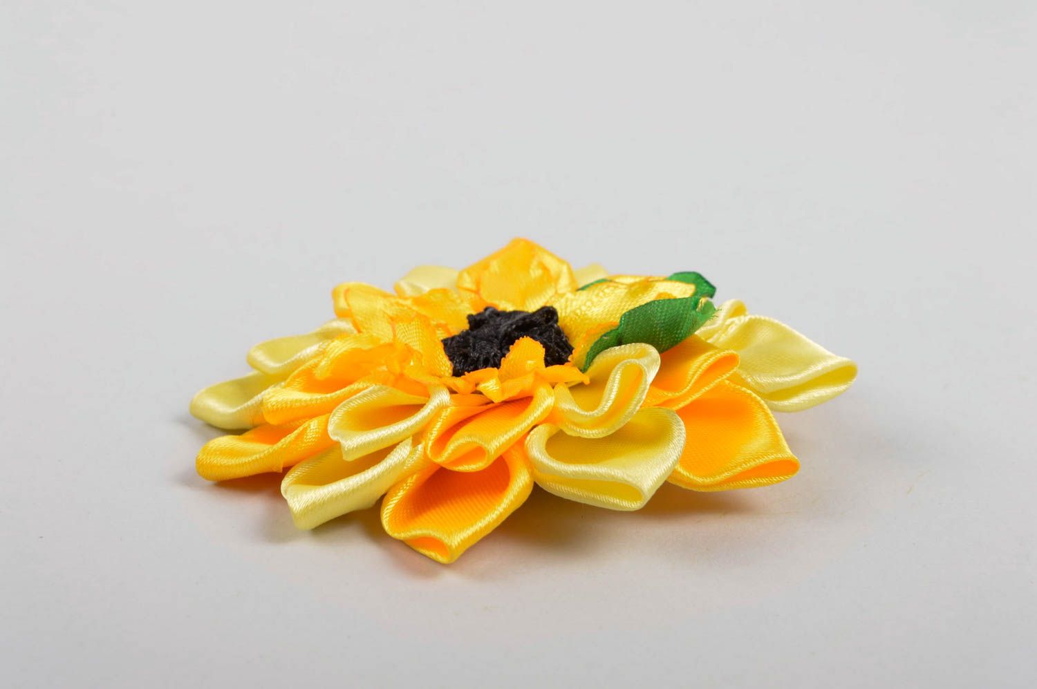 Handmade Kinder Haarspange Accessoire für Haare Haar Schmuck mit Blume gelb foto 5