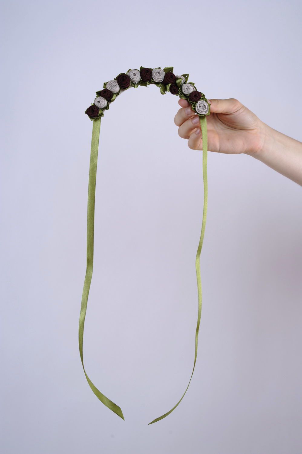 Handmade necklace made ​​of linen photo 5