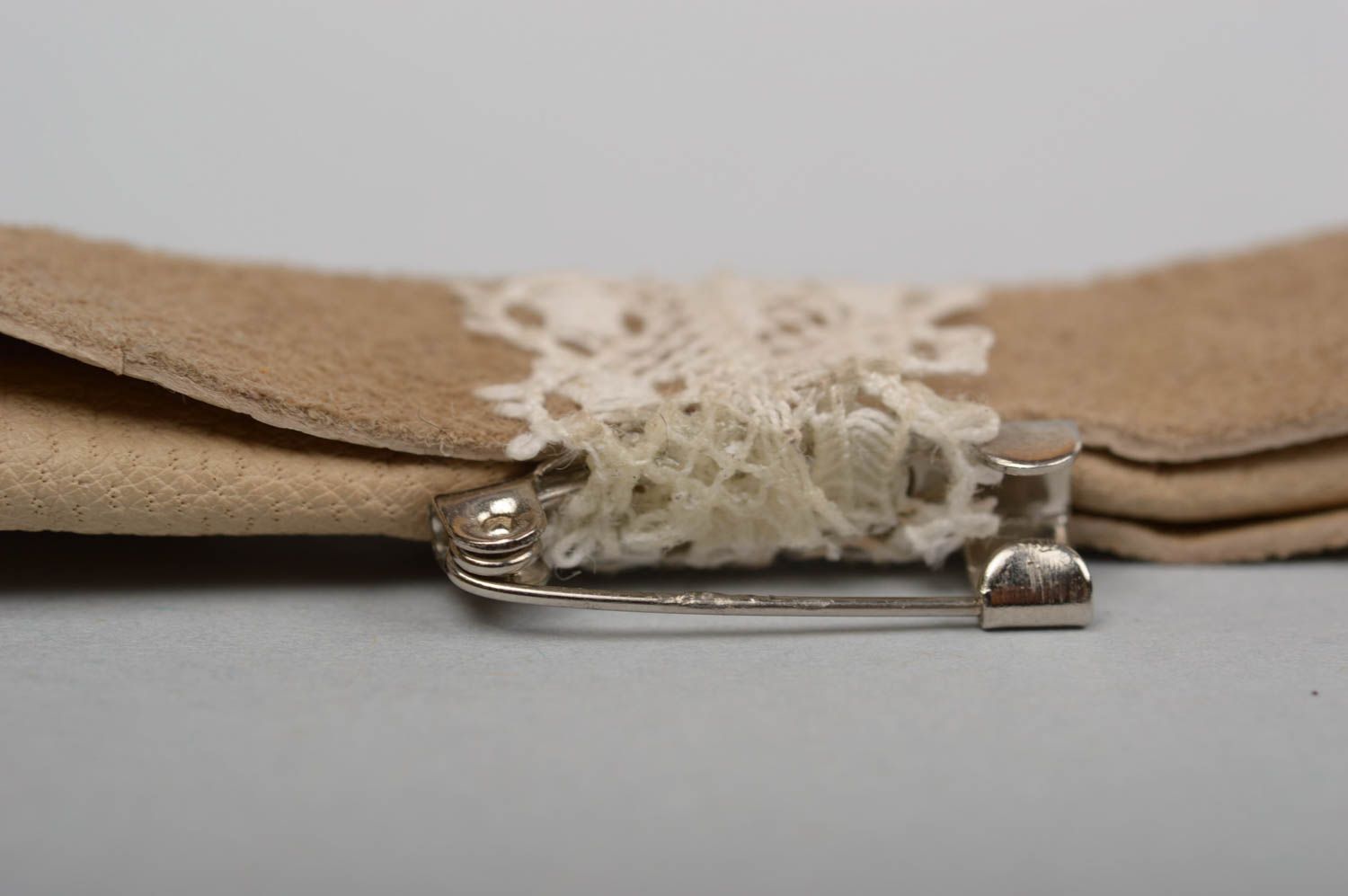 Handmade fabric brooch stylish accessory lace jewelry present for women photo 3