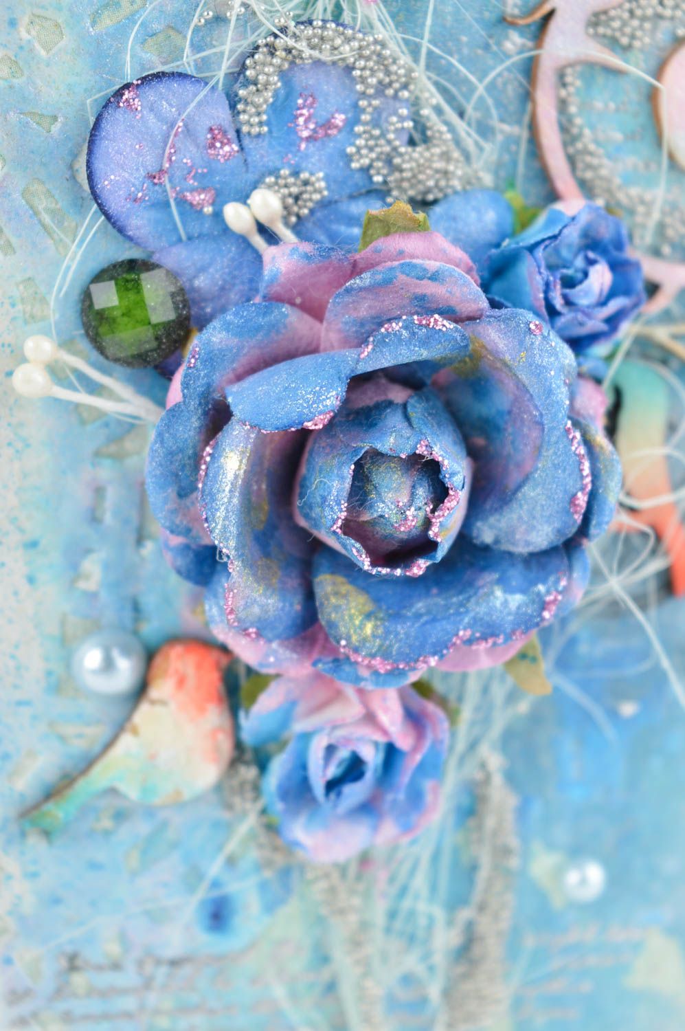 Открытка ручной работы необычная открытка Вечерние цветы красивая открытка фото 3
